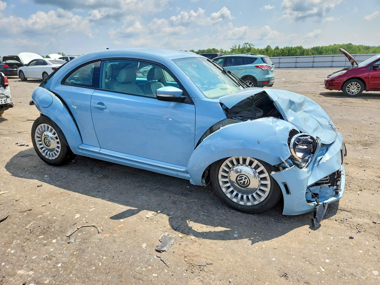 2015 Volkswagen Beetle 1.8t Blue vin: 3VWJ17AT1FM635783