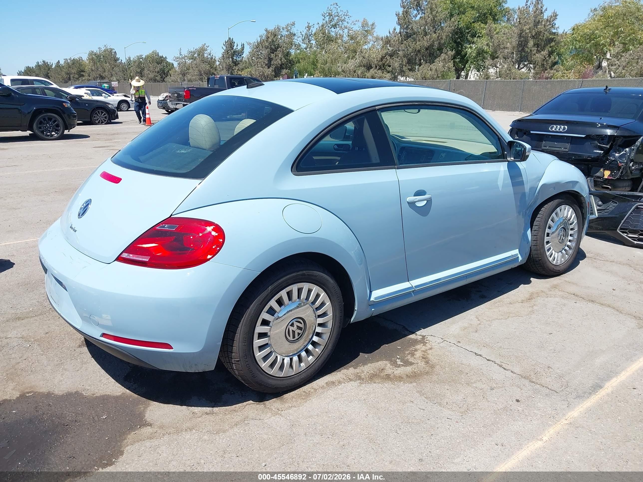 2015 Volkswagen Beetle 1.8t Light Blue vin: 3VWJ17AT7FM601234