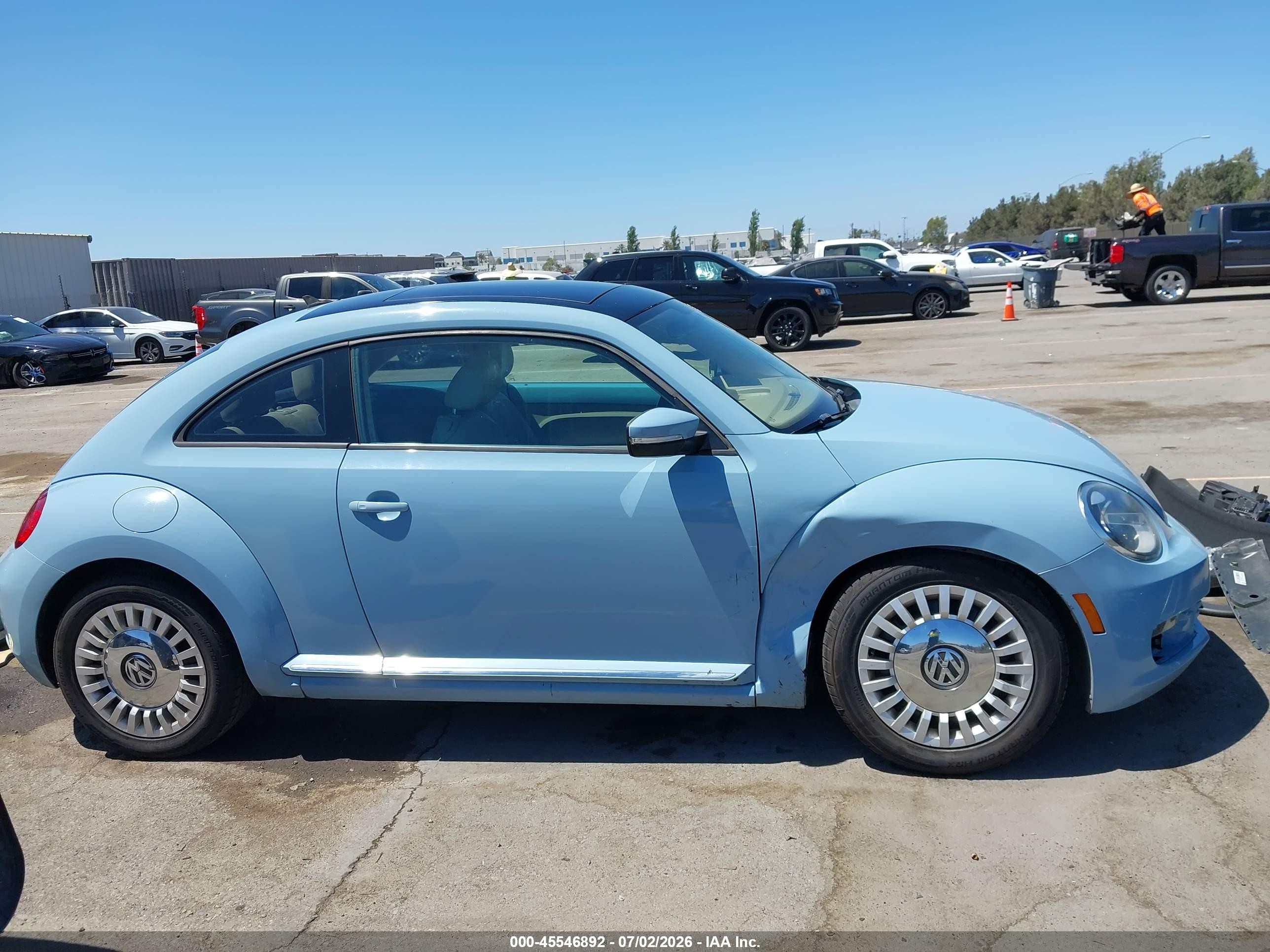 2015 Volkswagen Beetle 1.8t Light Blue vin: 3VWJ17AT7FM601234