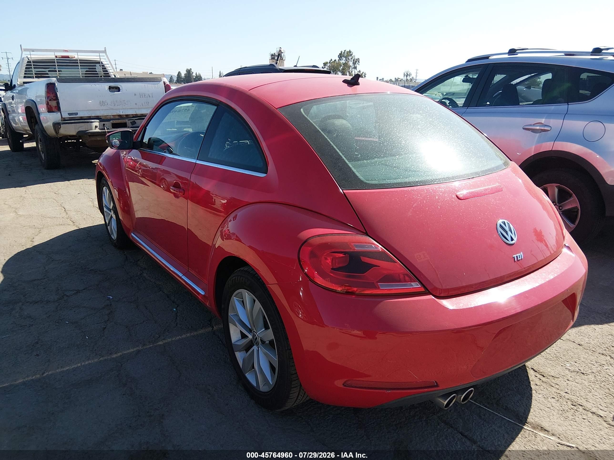 2014 Volkswagen Beetle 2.0l Tdi Red vin: 3VWJL7AT0EM606882