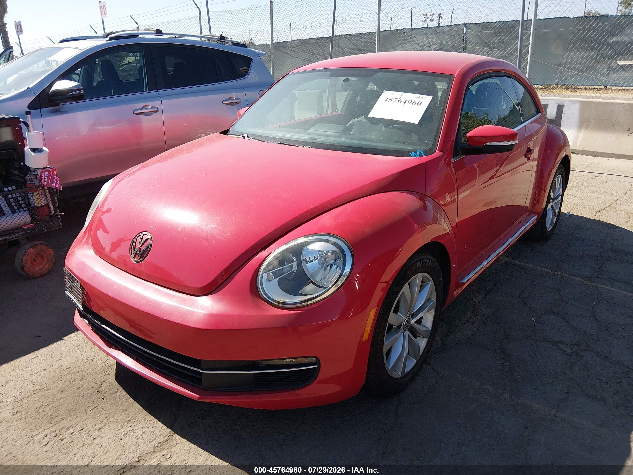 2014 Volkswagen Beetle 2.0l Tdi Red vin: 3VWJL7AT0EM606882