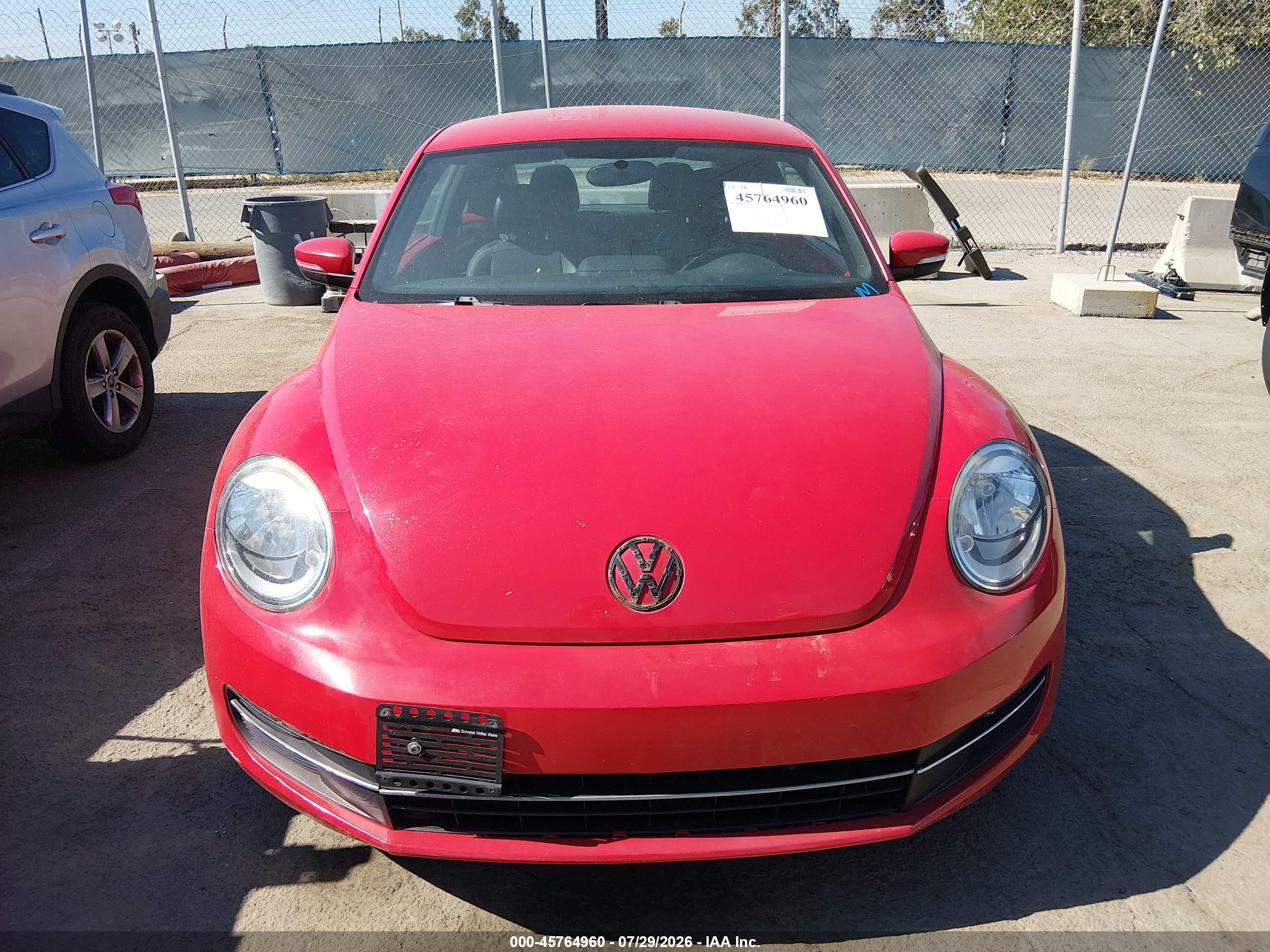 2014 Volkswagen Beetle 2.0l Tdi Red vin: 3VWJL7AT0EM606882