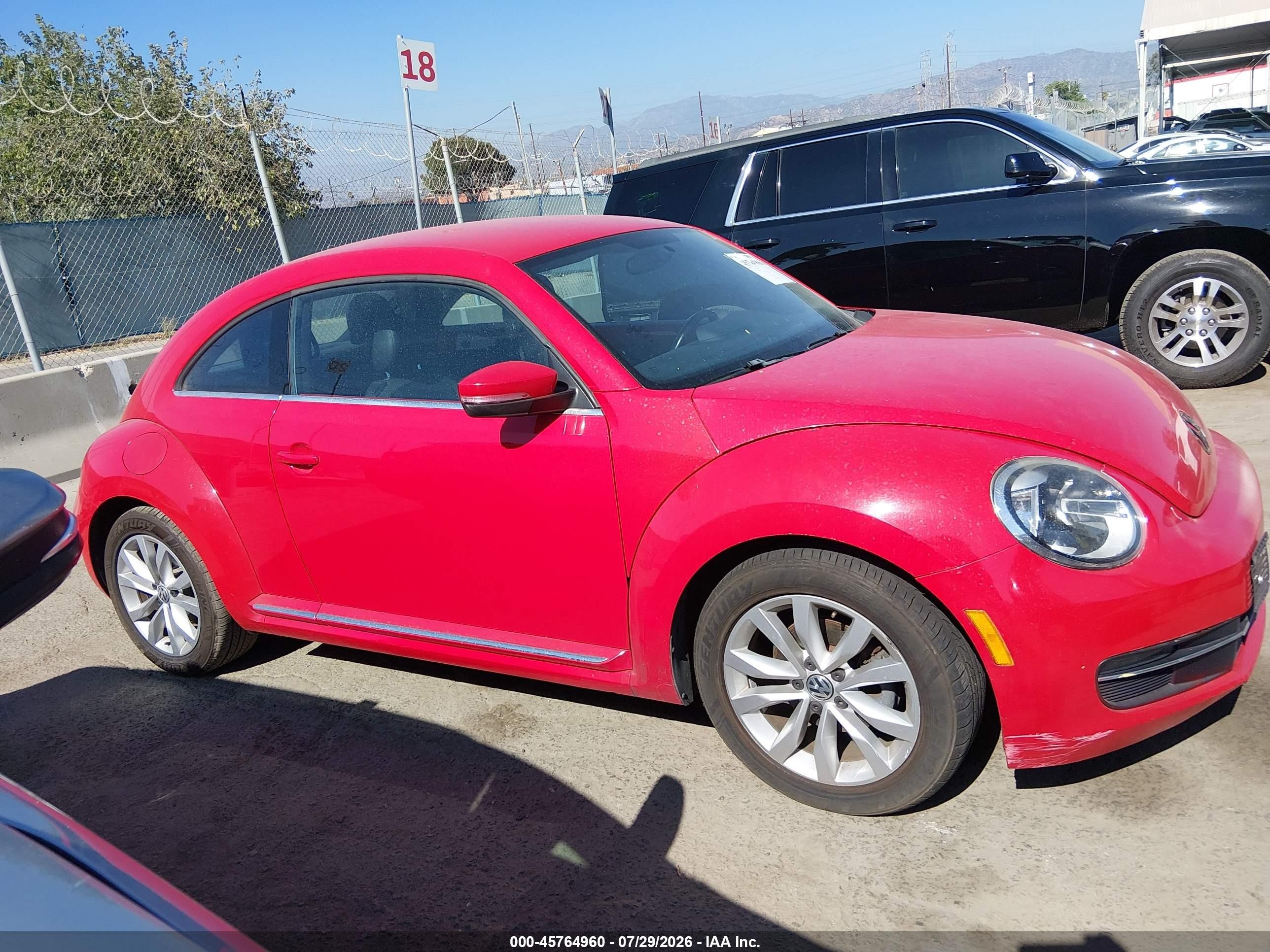 2014 Volkswagen Beetle 2.0l Tdi Red vin: 3VWJL7AT0EM606882