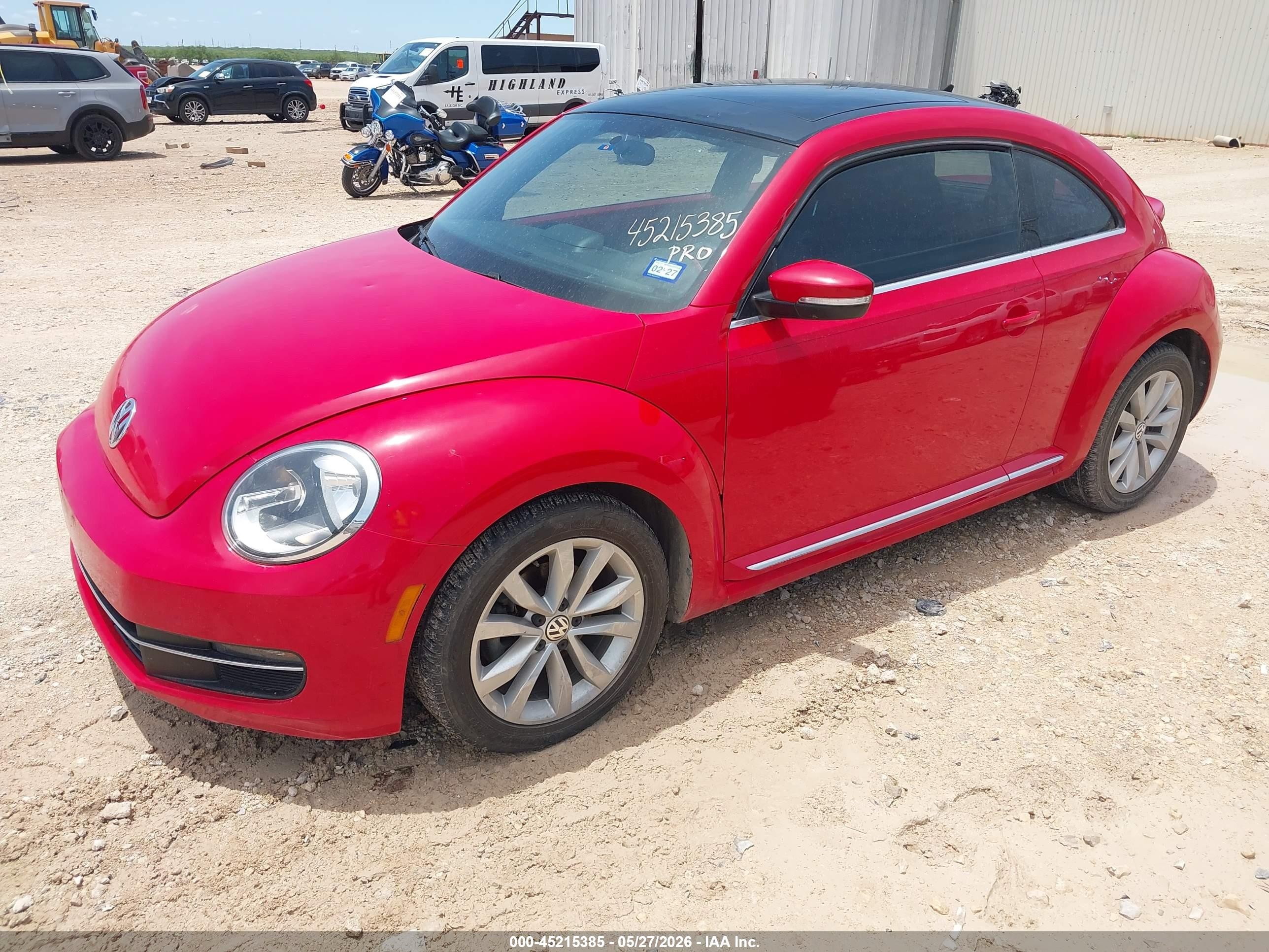 2013 Volkswagen Beetle 2.0l Tdi Red vin: 3VWJL7AT1DM661498