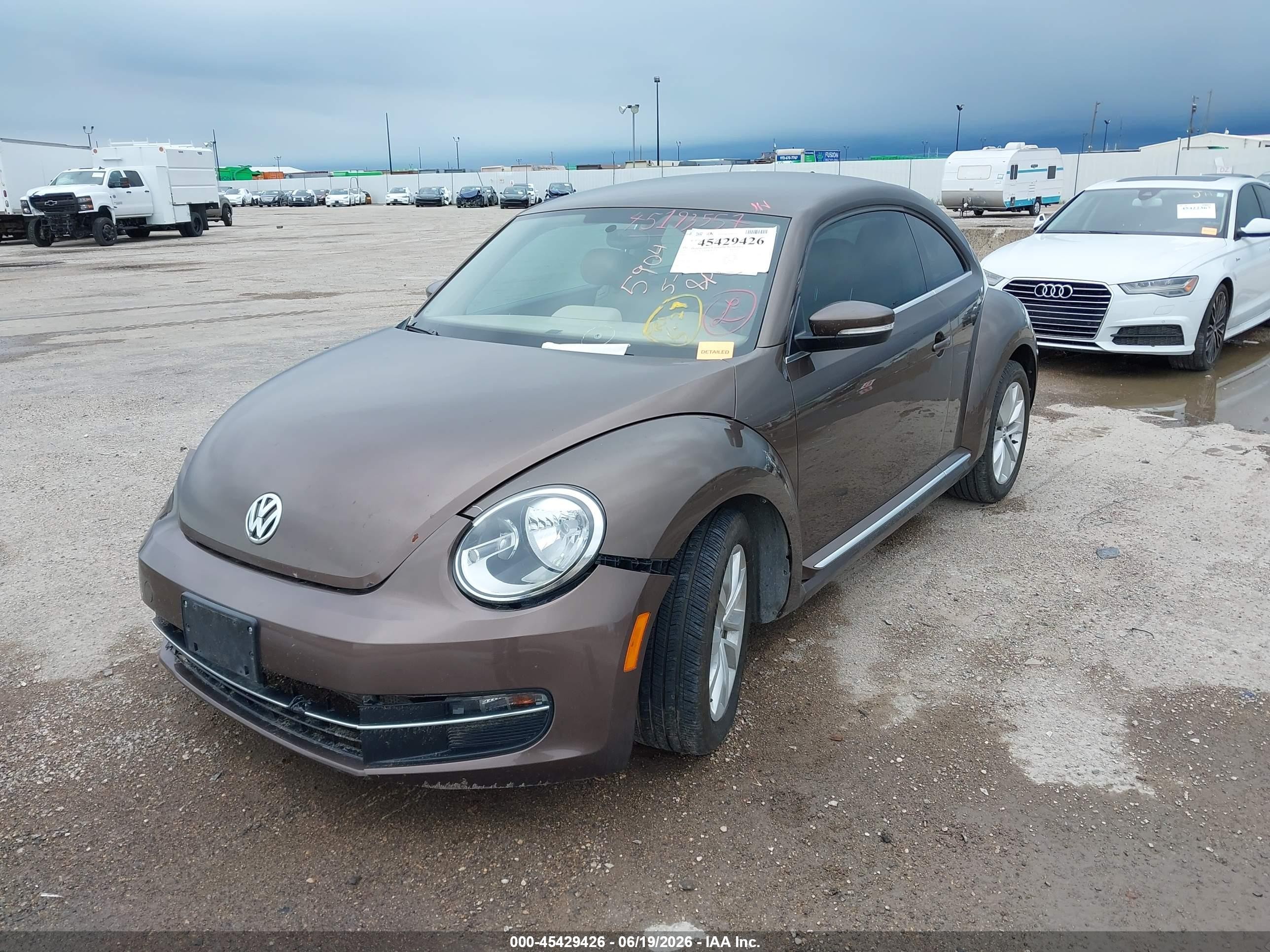 2014 Volkswagen Beetle 2.0l Tdi Brown vin: 3VWJL7AT2EM651595