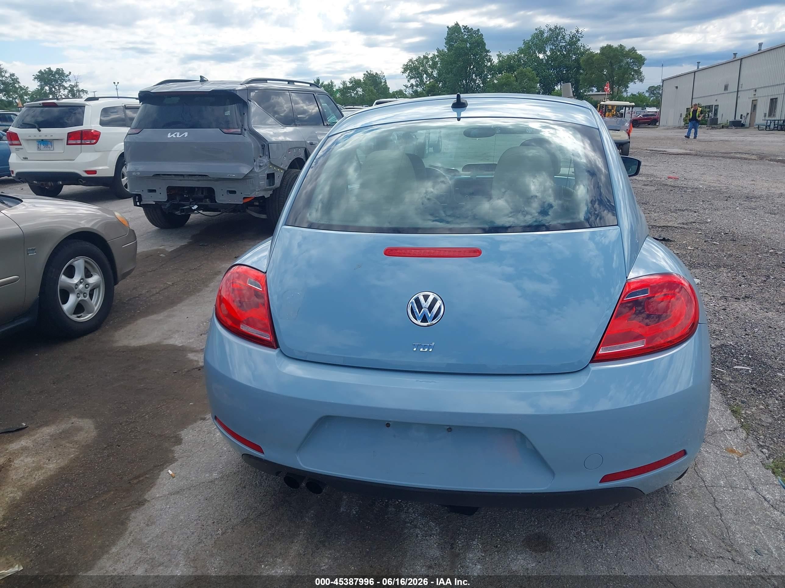 2014 Volkswagen Beetle 2.0l Tdi Light Blue vin: 3VWJL7ATXEM645317