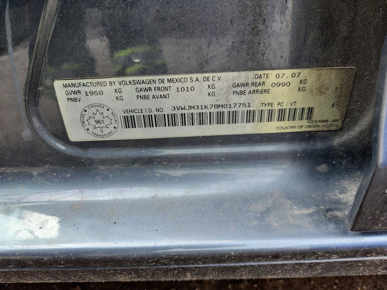 2008 Volkswagen Jetta 2.5l Gray vin: 3VWJM31K78M017751