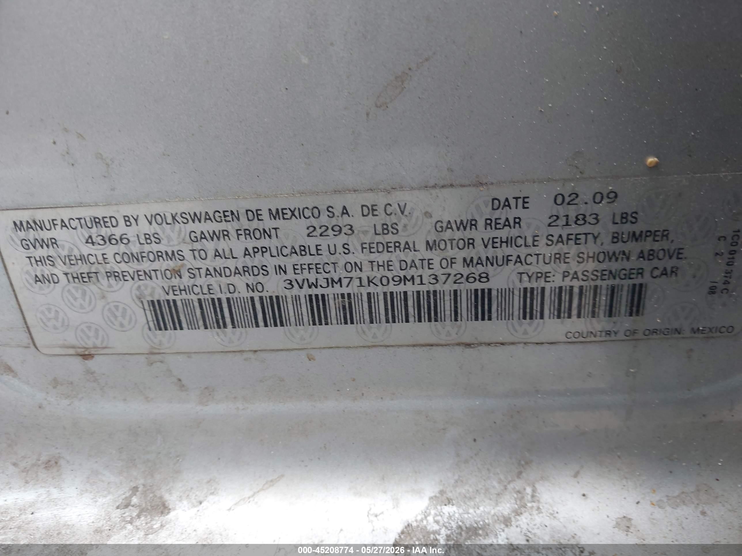 2009 Volkswagen Jetta S Silver vin: 3VWJM71K09M137268