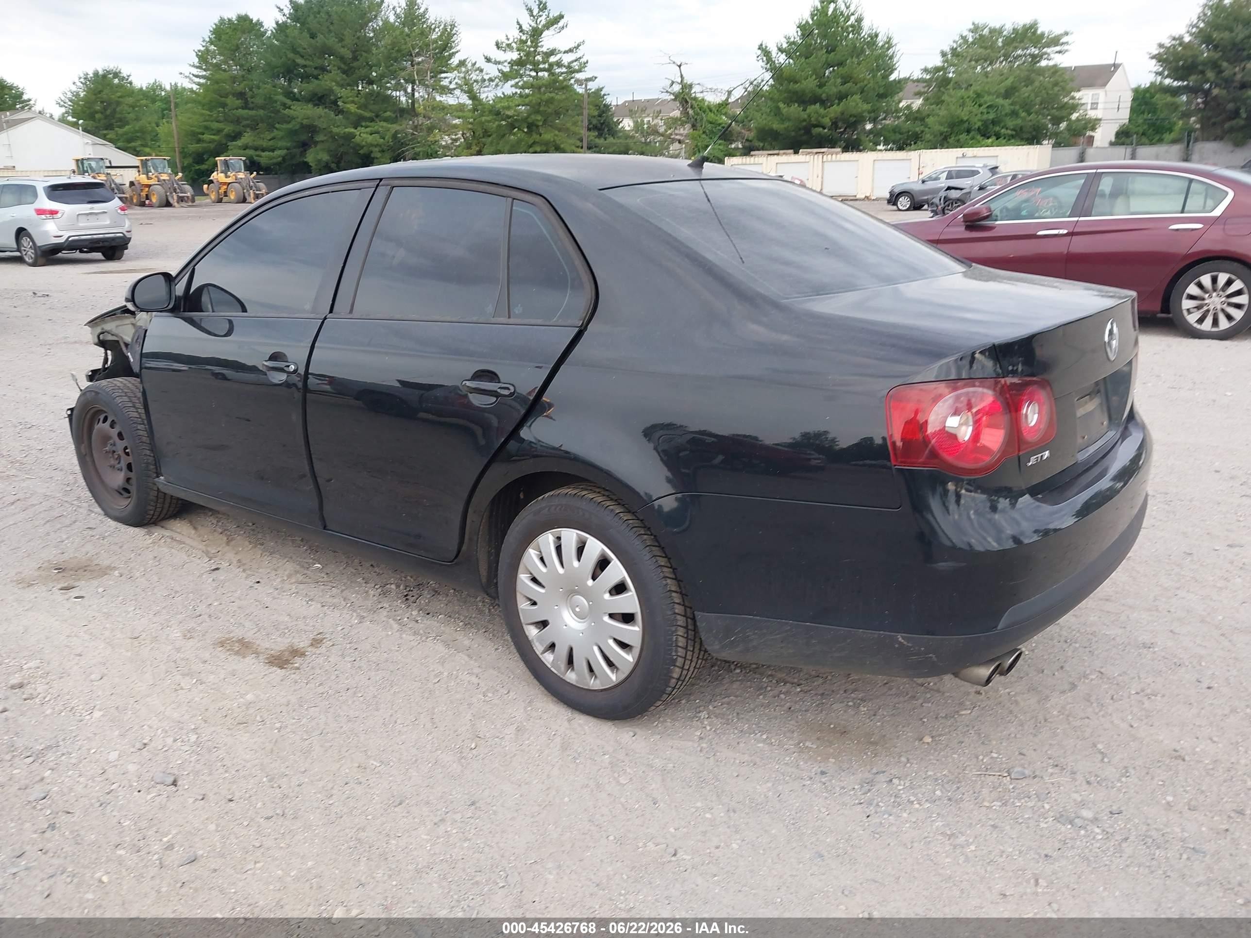 2009 Volkswagen Jetta S Black vin: 3VWJM71K29M154105