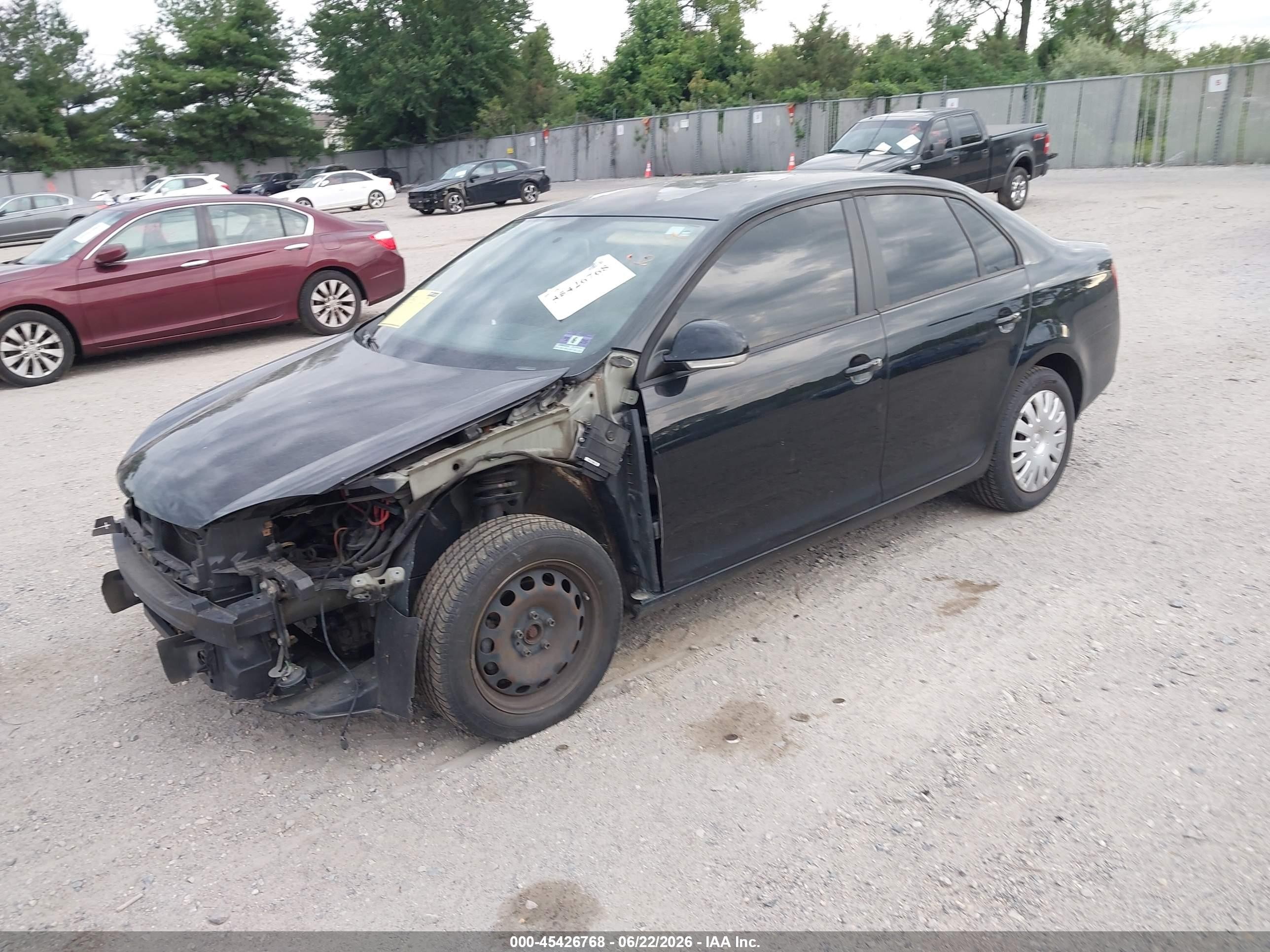 2009 Volkswagen Jetta S Black vin: 3VWJM71K29M154105