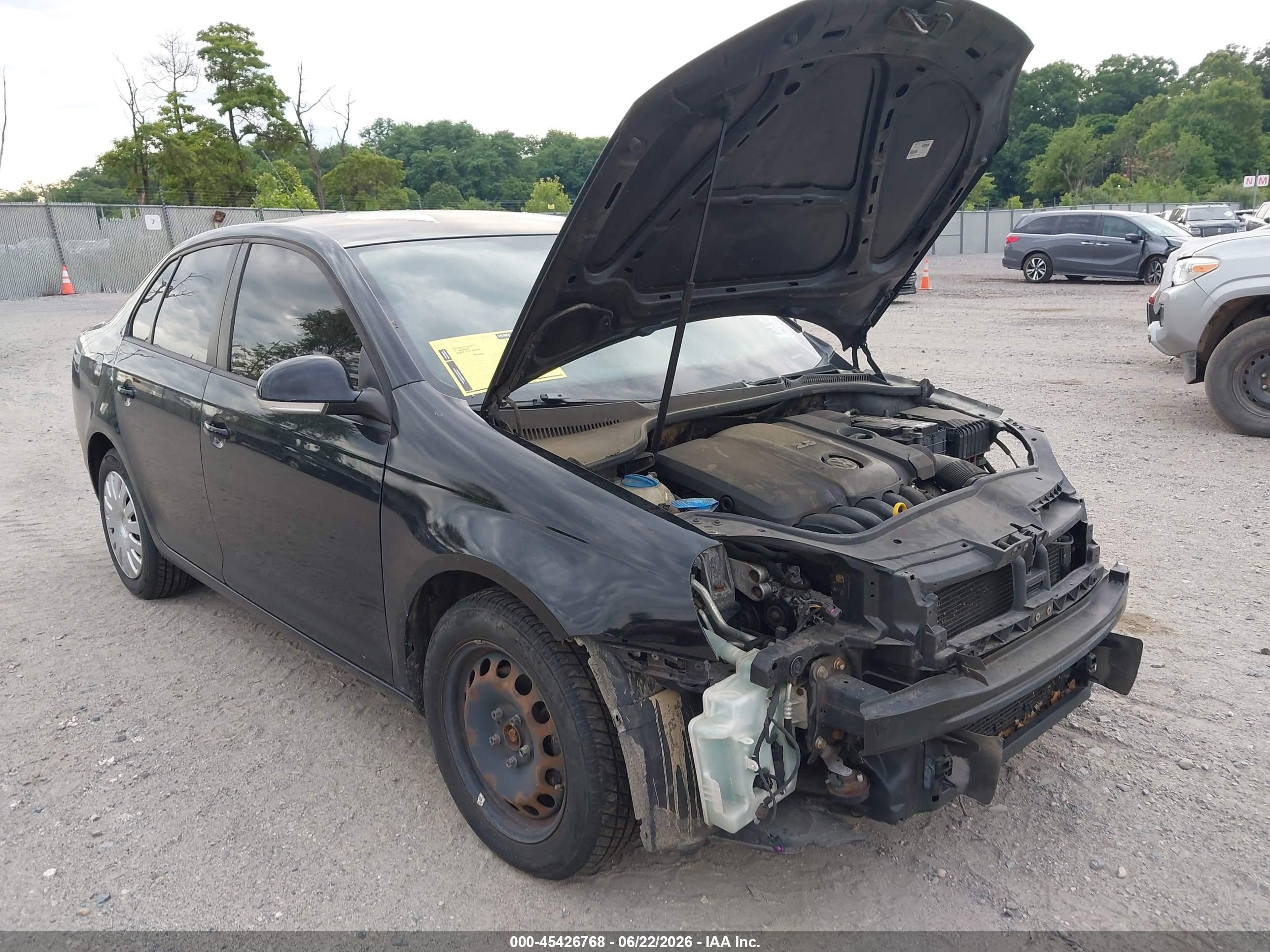 2009 Volkswagen Jetta S Black vin: 3VWJM71K29M154105