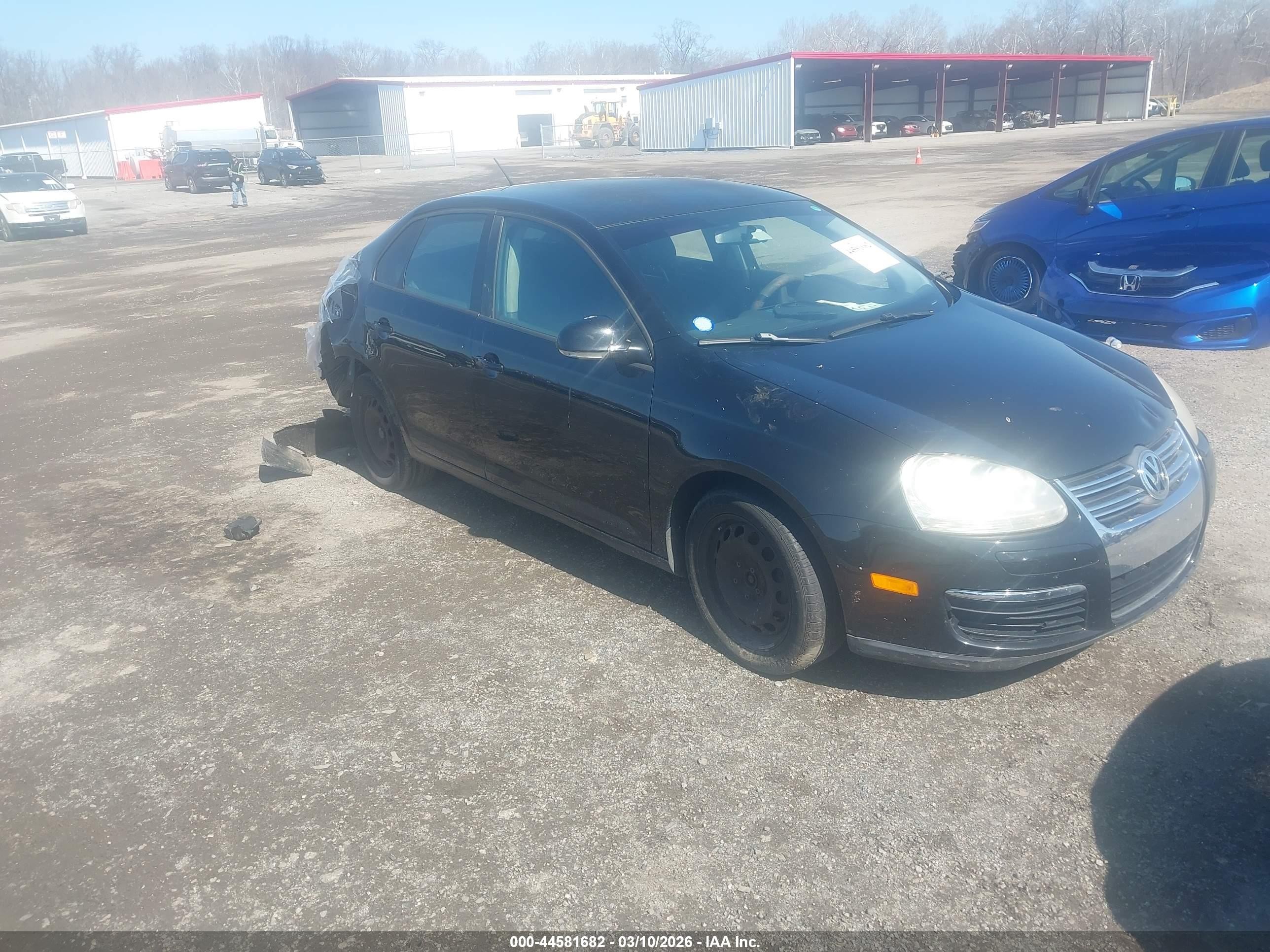 2009 Volkswagen Jetta S Black vin: 3VWJM71K29M164021