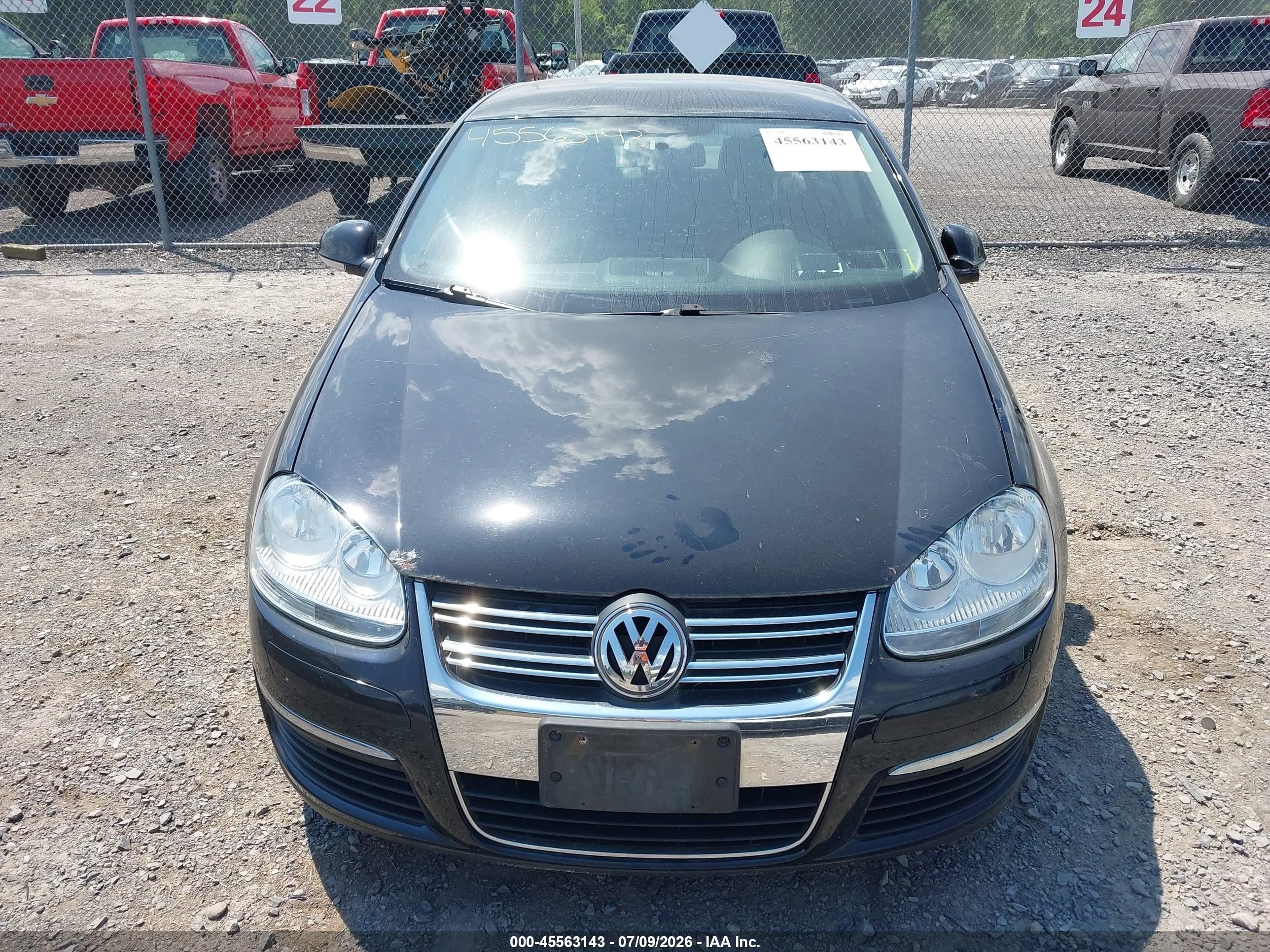 2009 Volkswagen Jetta S Black vin: 3VWJM71K39M007226