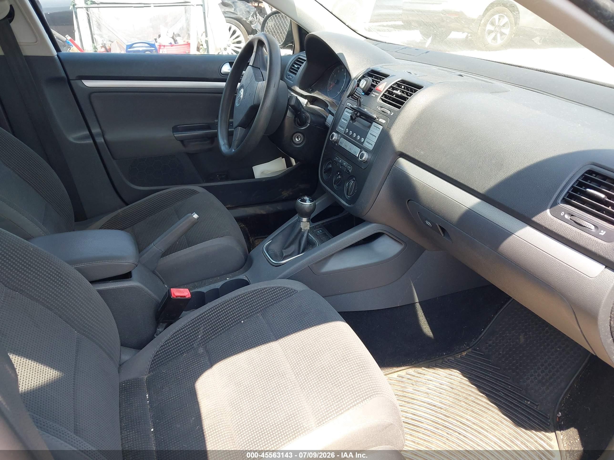 2009 Volkswagen Jetta S Black vin: 3VWJM71K39M007226
