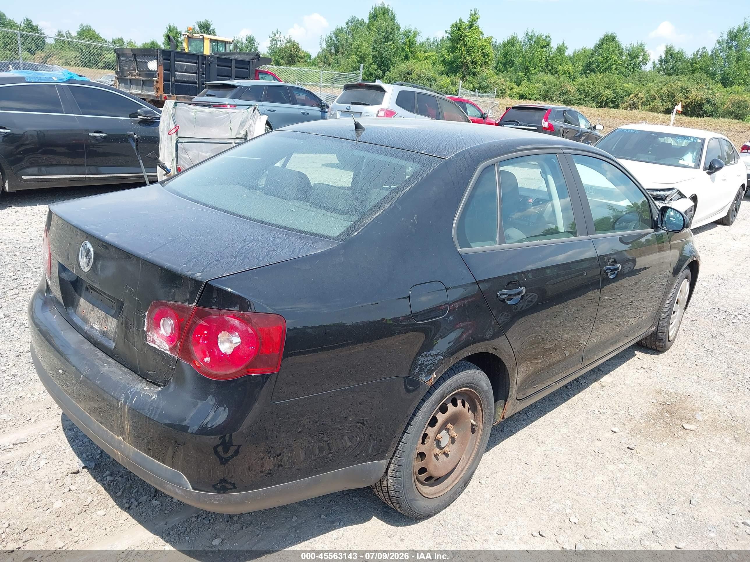 2009 Volkswagen Jetta S Black vin: 3VWJM71K39M007226