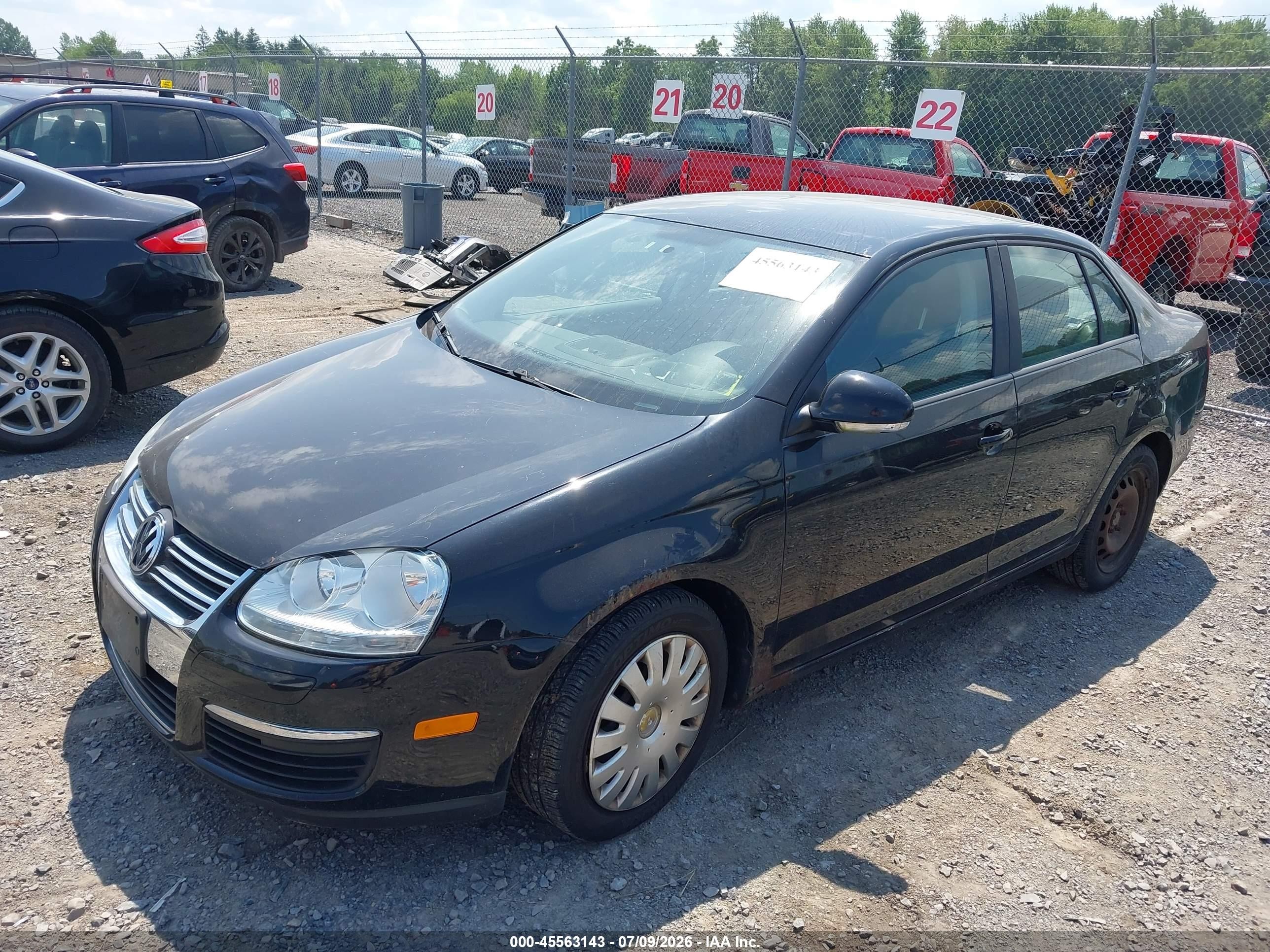 2009 Volkswagen Jetta S Black vin: 3VWJM71K39M007226