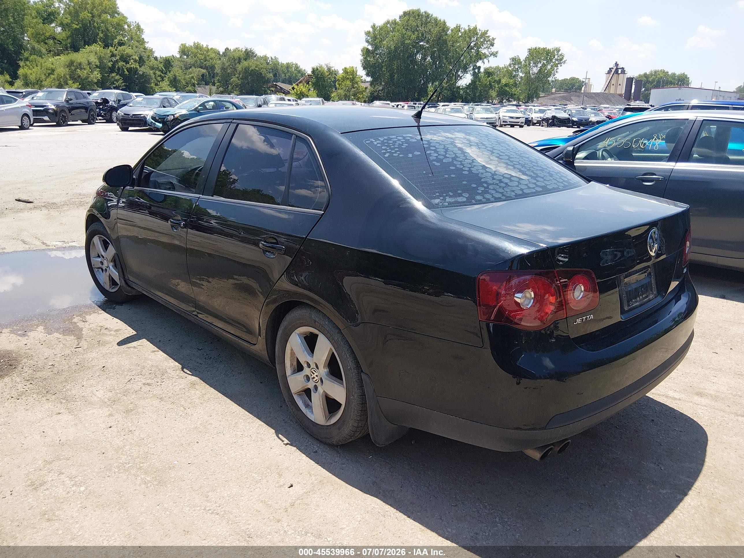 2009 Volkswagen Jetta S Black vin: 3VWJM71K39M069810