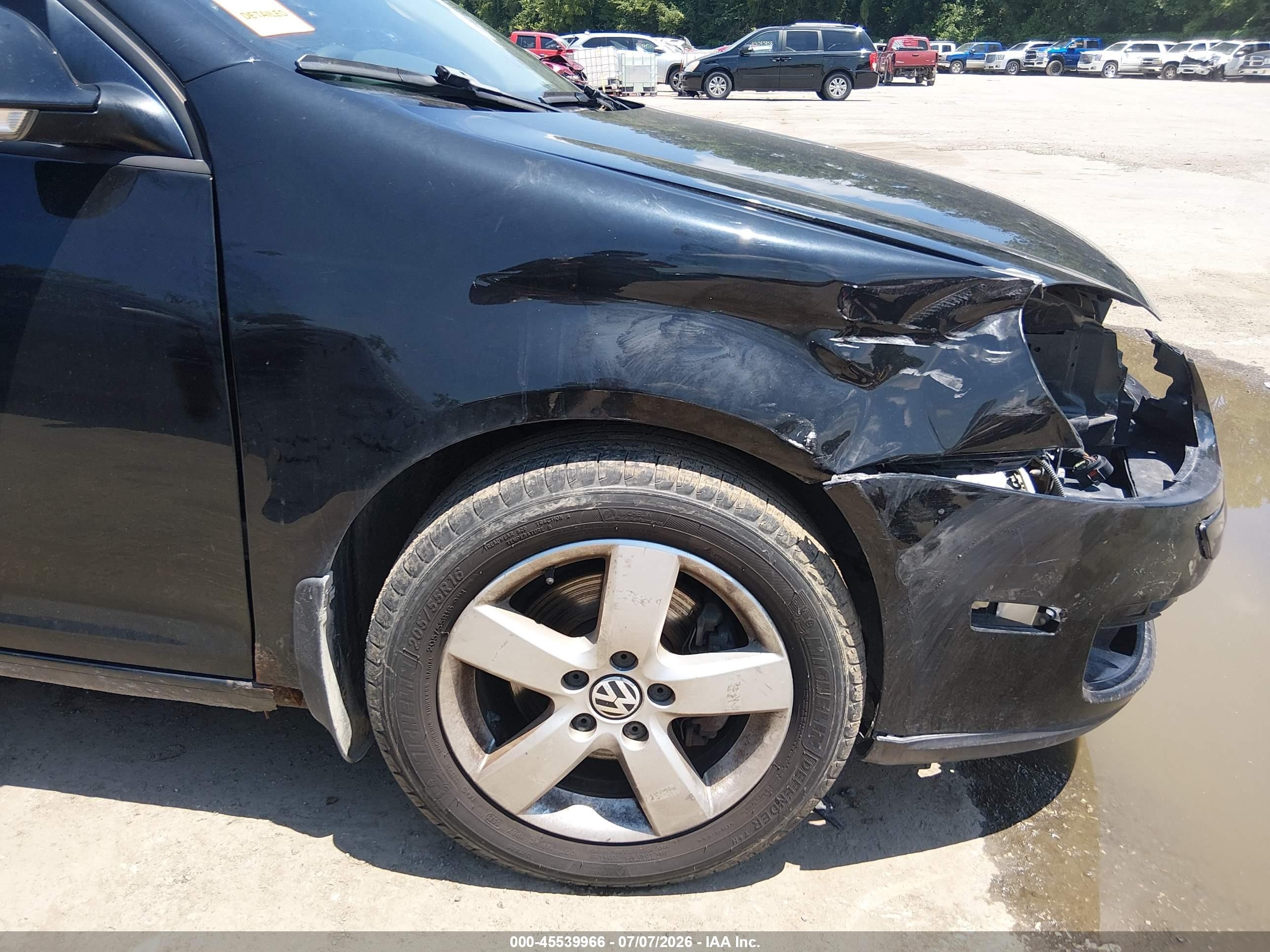 2009 Volkswagen Jetta S Black vin: 3VWJM71K39M069810