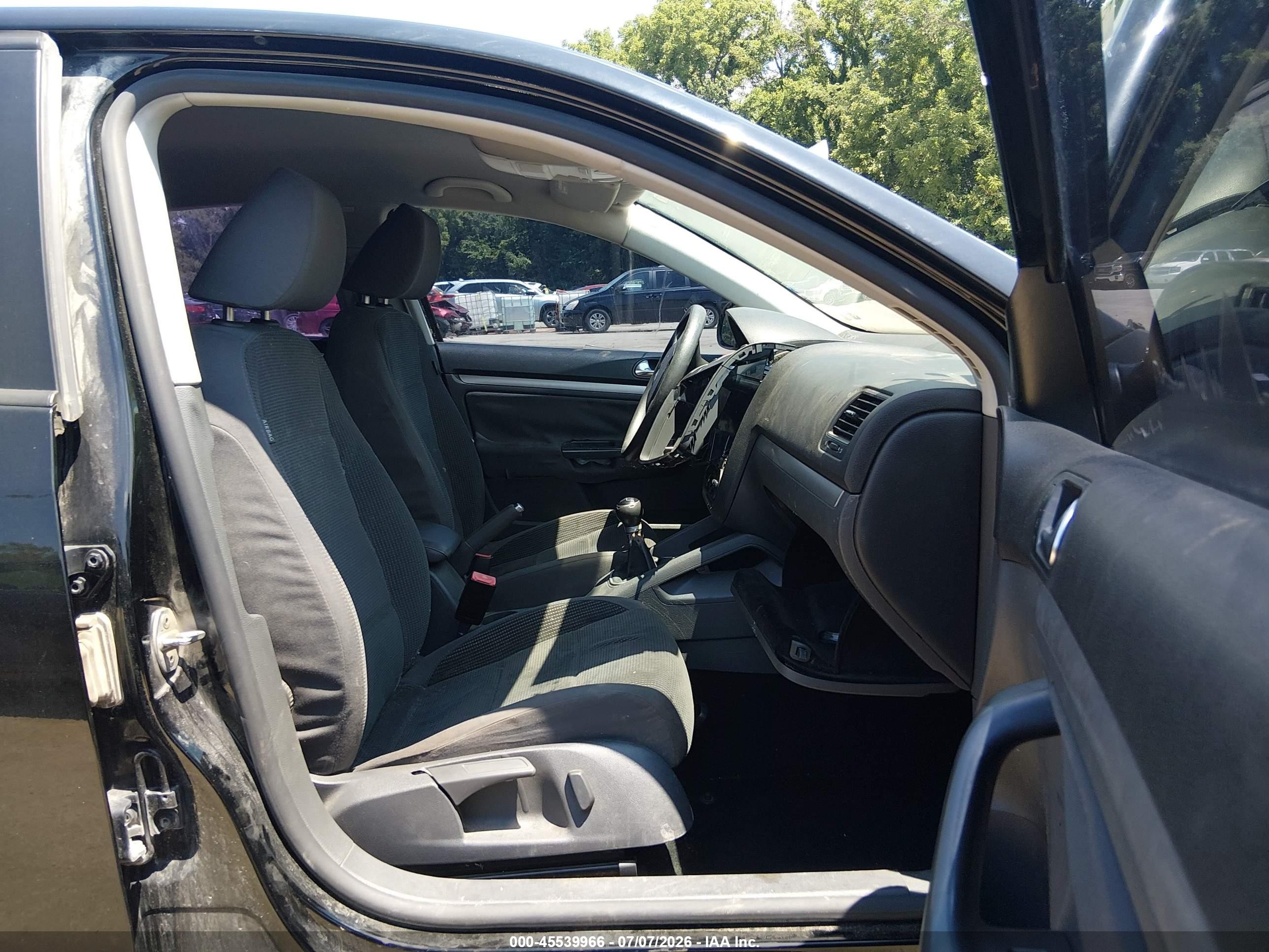 2009 Volkswagen Jetta S Black vin: 3VWJM71K39M069810