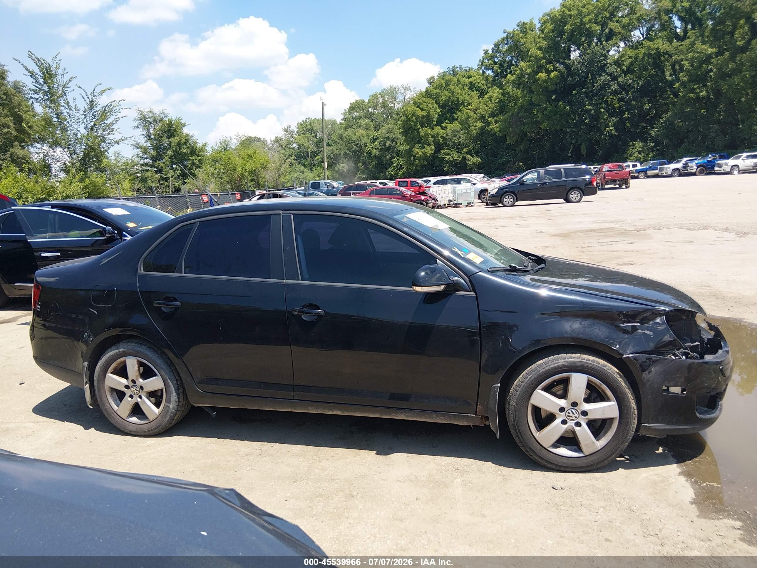 2009 Volkswagen Jetta S Black vin: 3VWJM71K39M069810