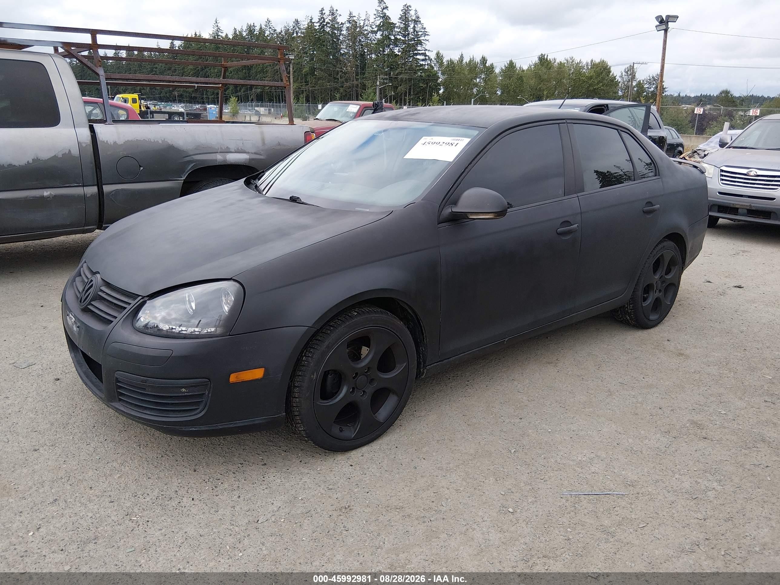 2008 Volkswagen Jetta S Black vin: 3VWJM71K48M197648