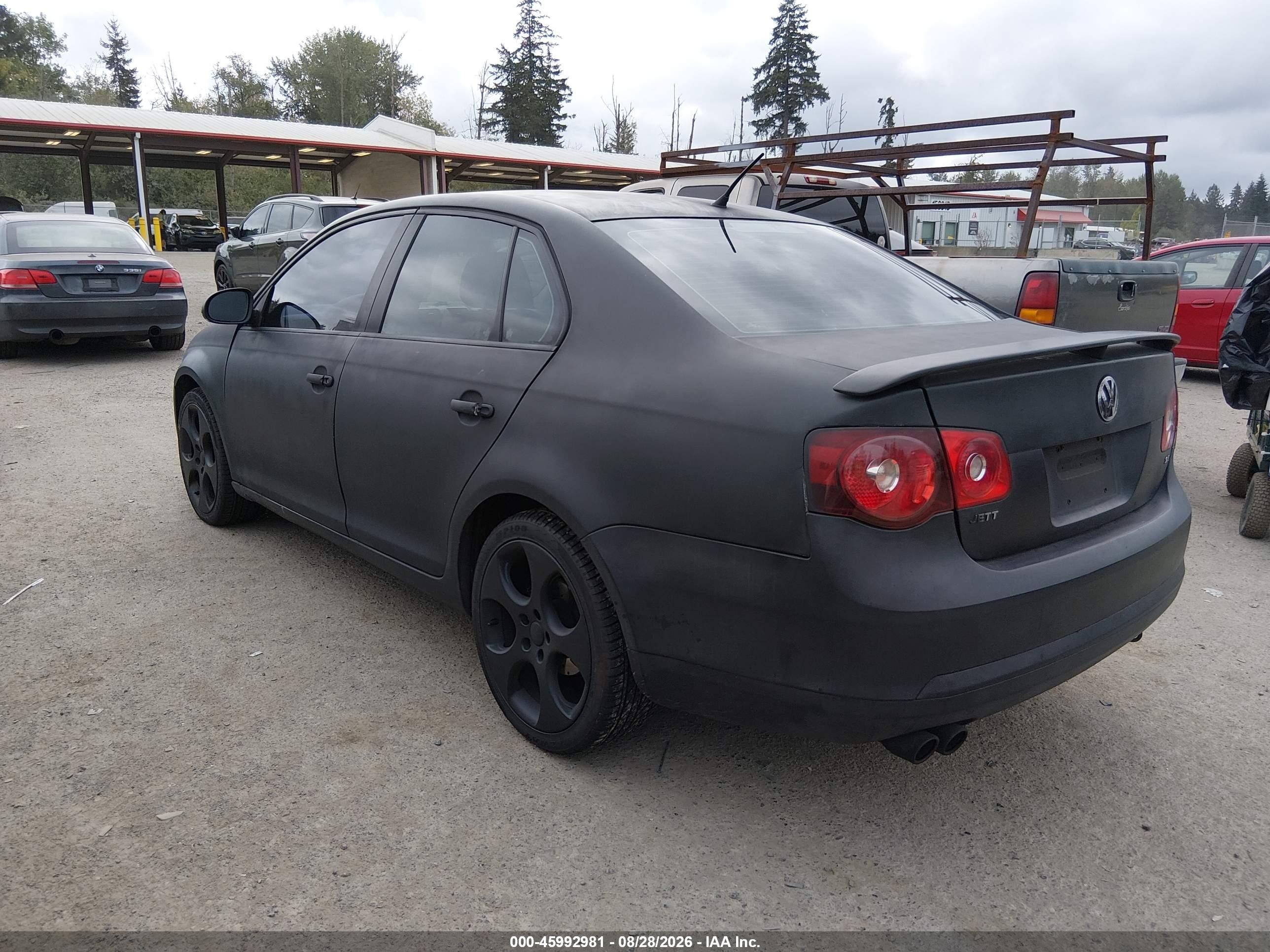 2008 Volkswagen Jetta S Black vin: 3VWJM71K48M197648