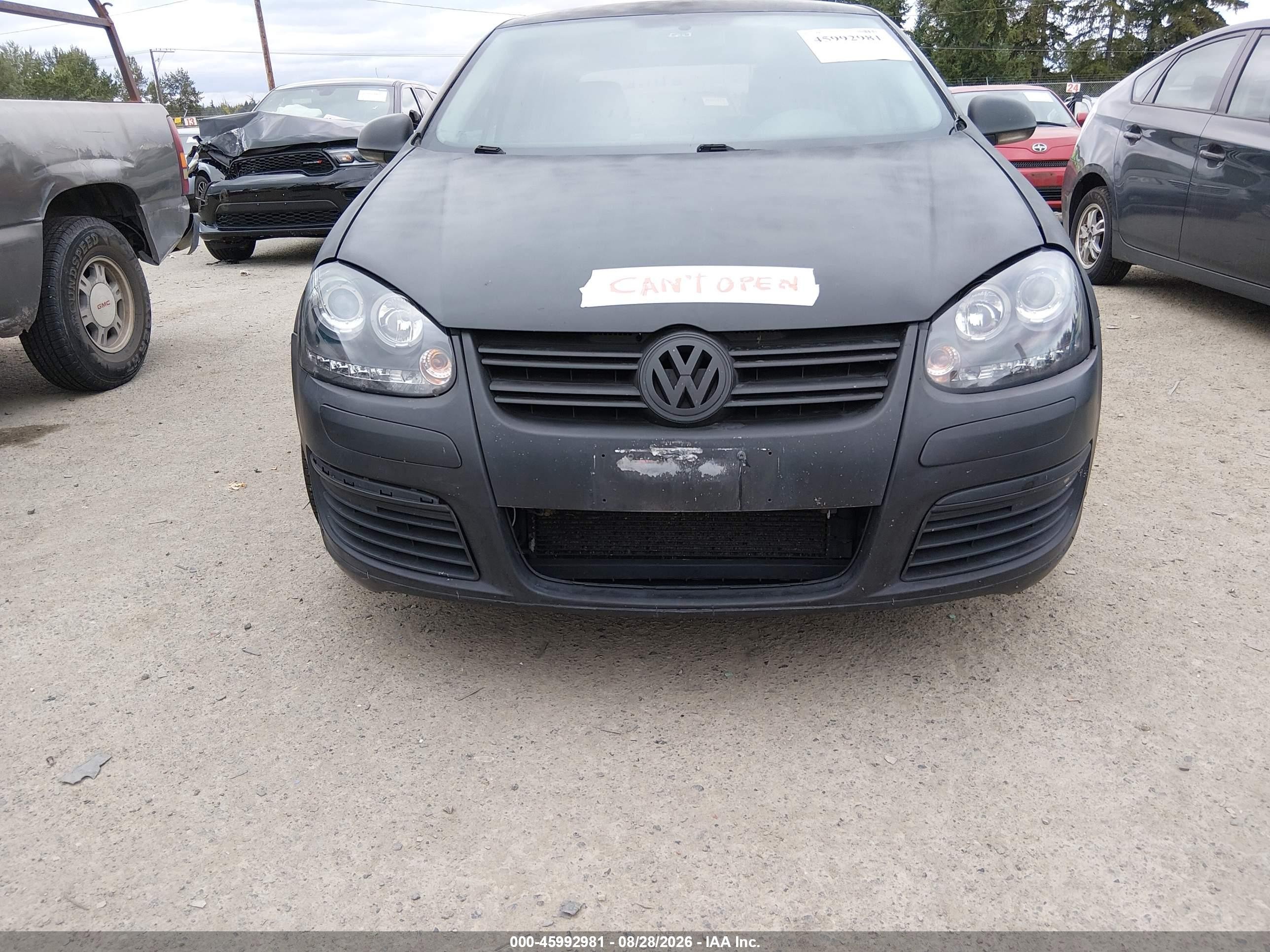 2008 Volkswagen Jetta S Black vin: 3VWJM71K48M197648