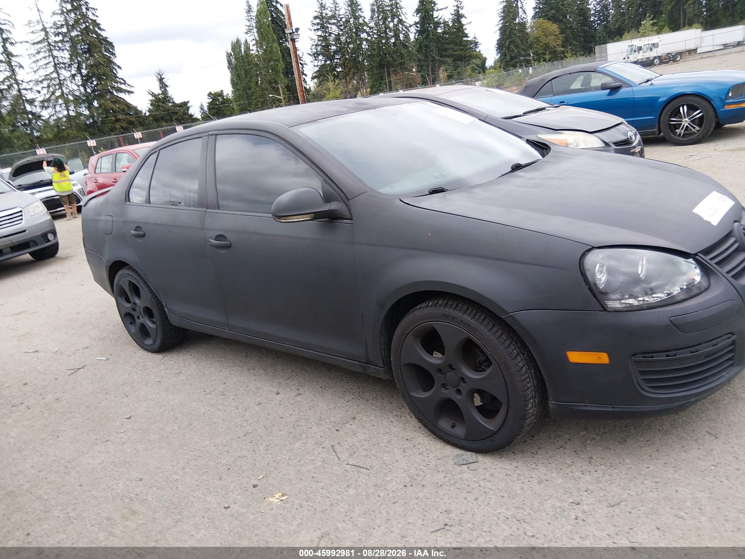2008 Volkswagen Jetta S Black vin: 3VWJM71K48M197648