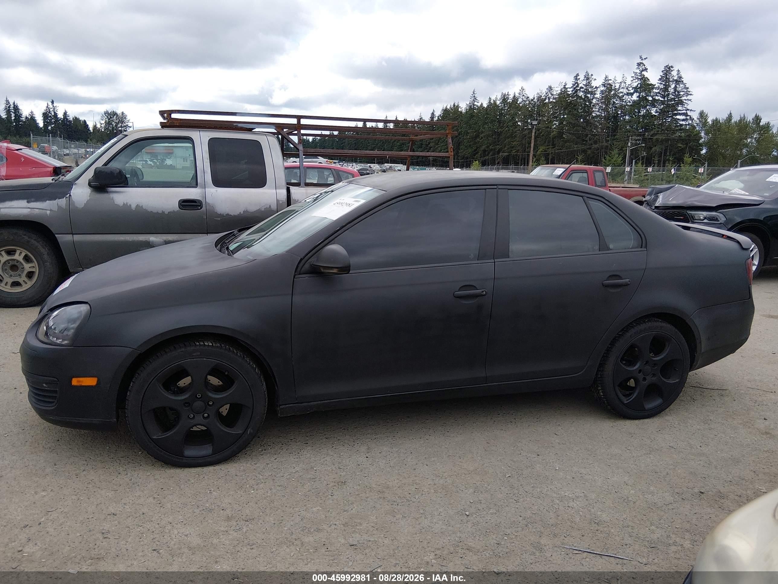2008 Volkswagen Jetta S Black vin: 3VWJM71K48M197648