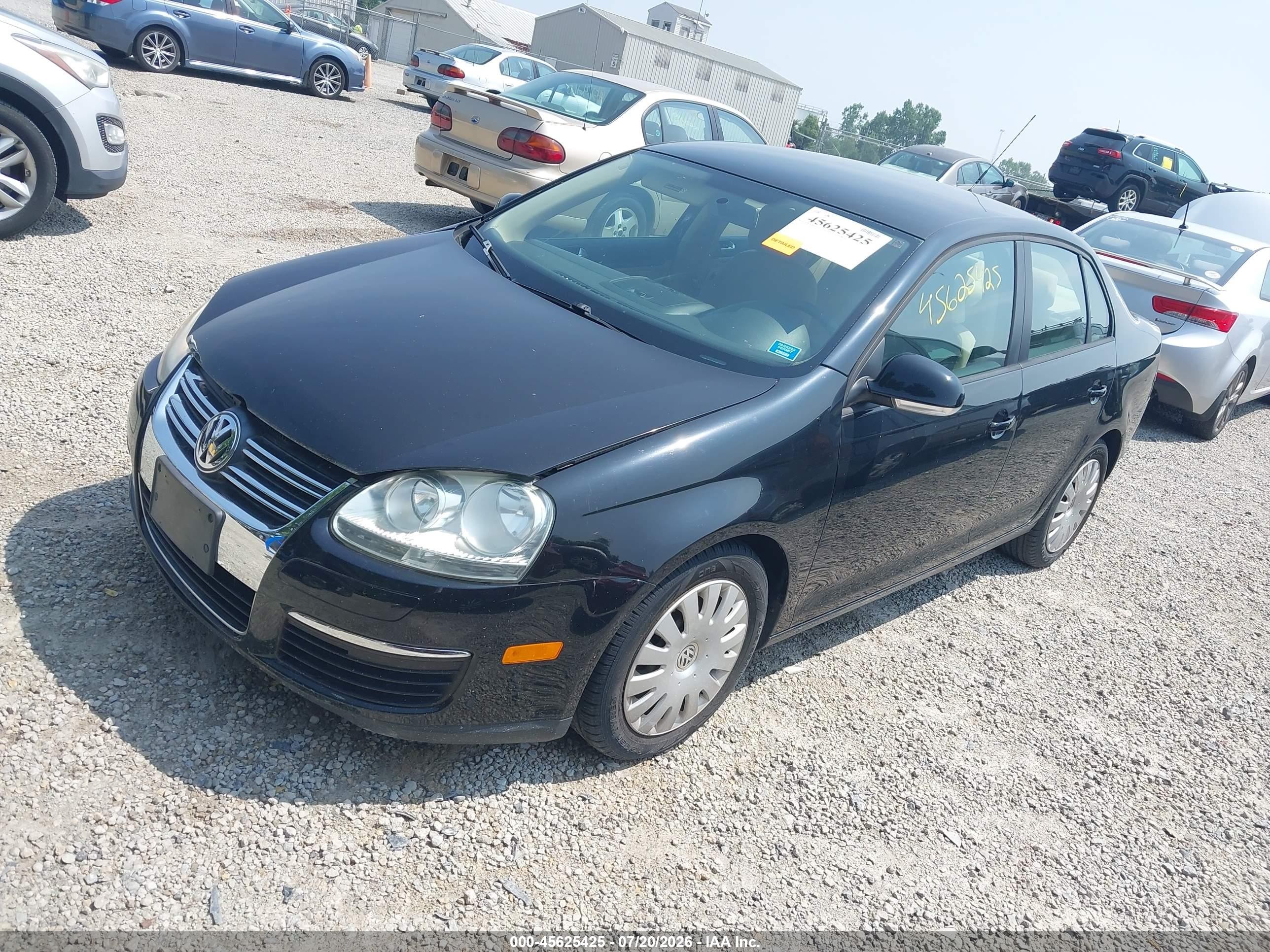 2009 Volkswagen Jetta S Black vin: 3VWJM71K49M028070
