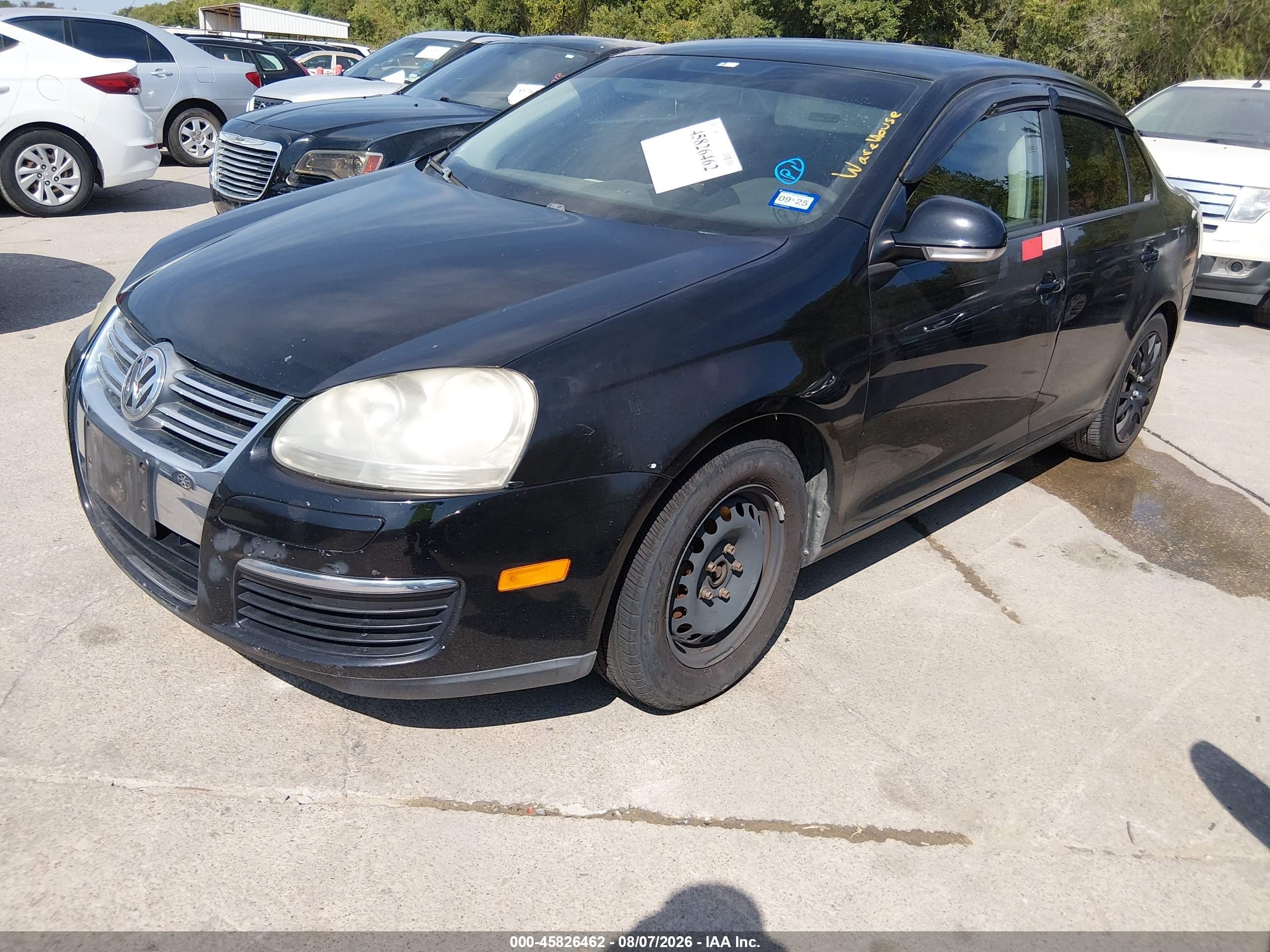 2009 Volkswagen Jetta S Black vin: 3VWJM71K79M068420