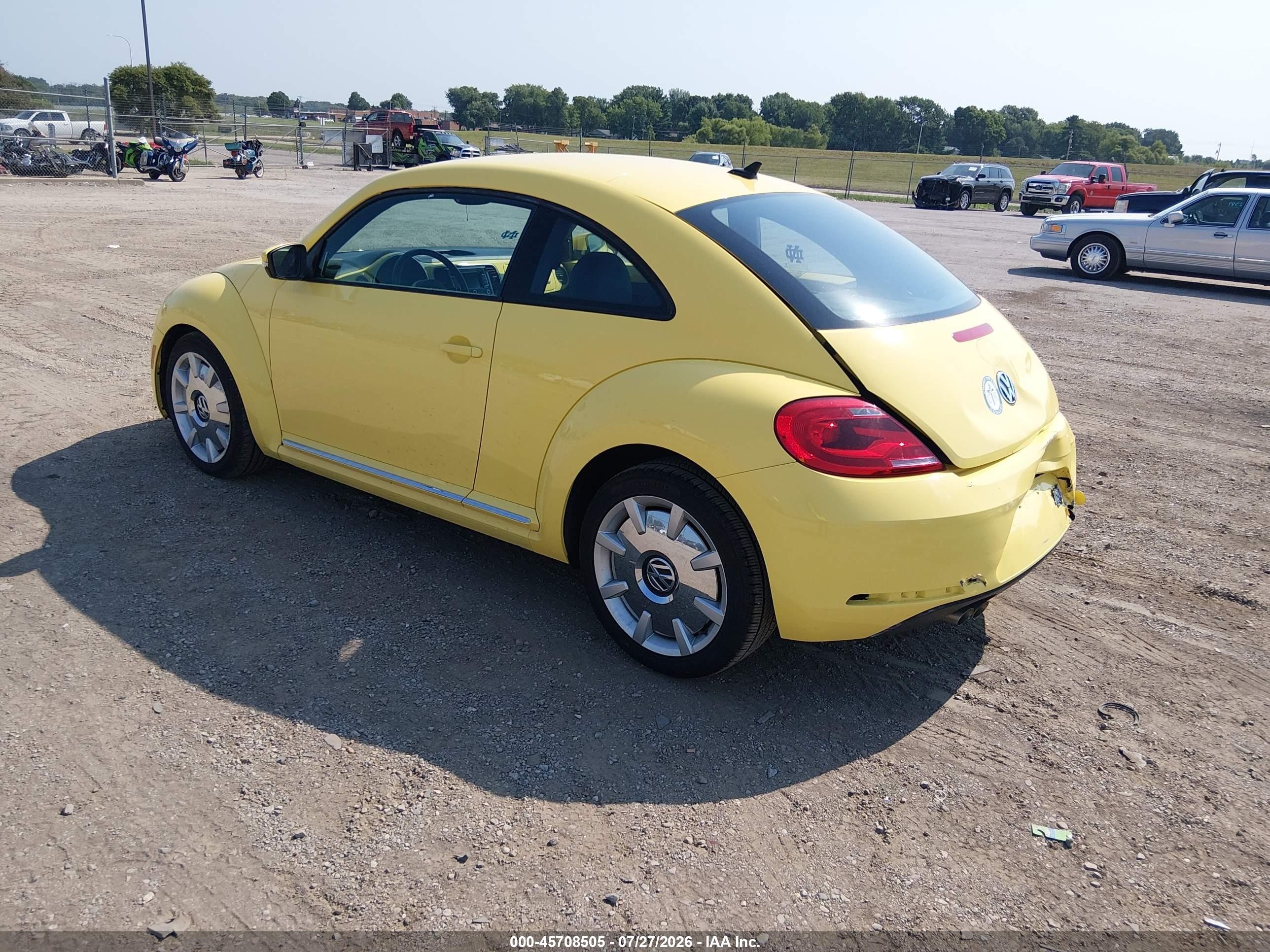 2012 Volkswagen Beetle 2.5l Yellow vin: 3VWJP7AT0CM603031