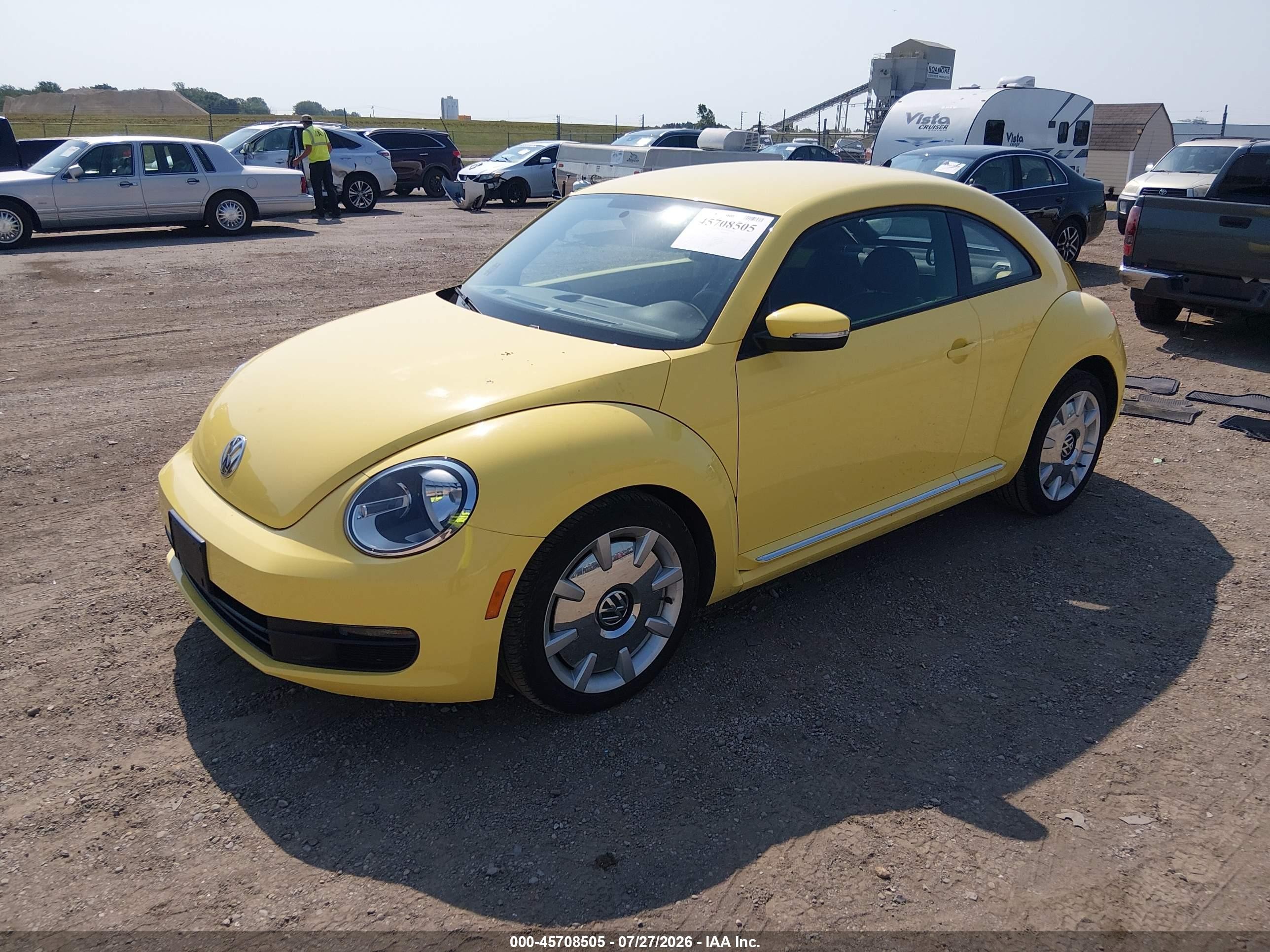 2012 Volkswagen Beetle 2.5l Yellow vin: 3VWJP7AT0CM603031