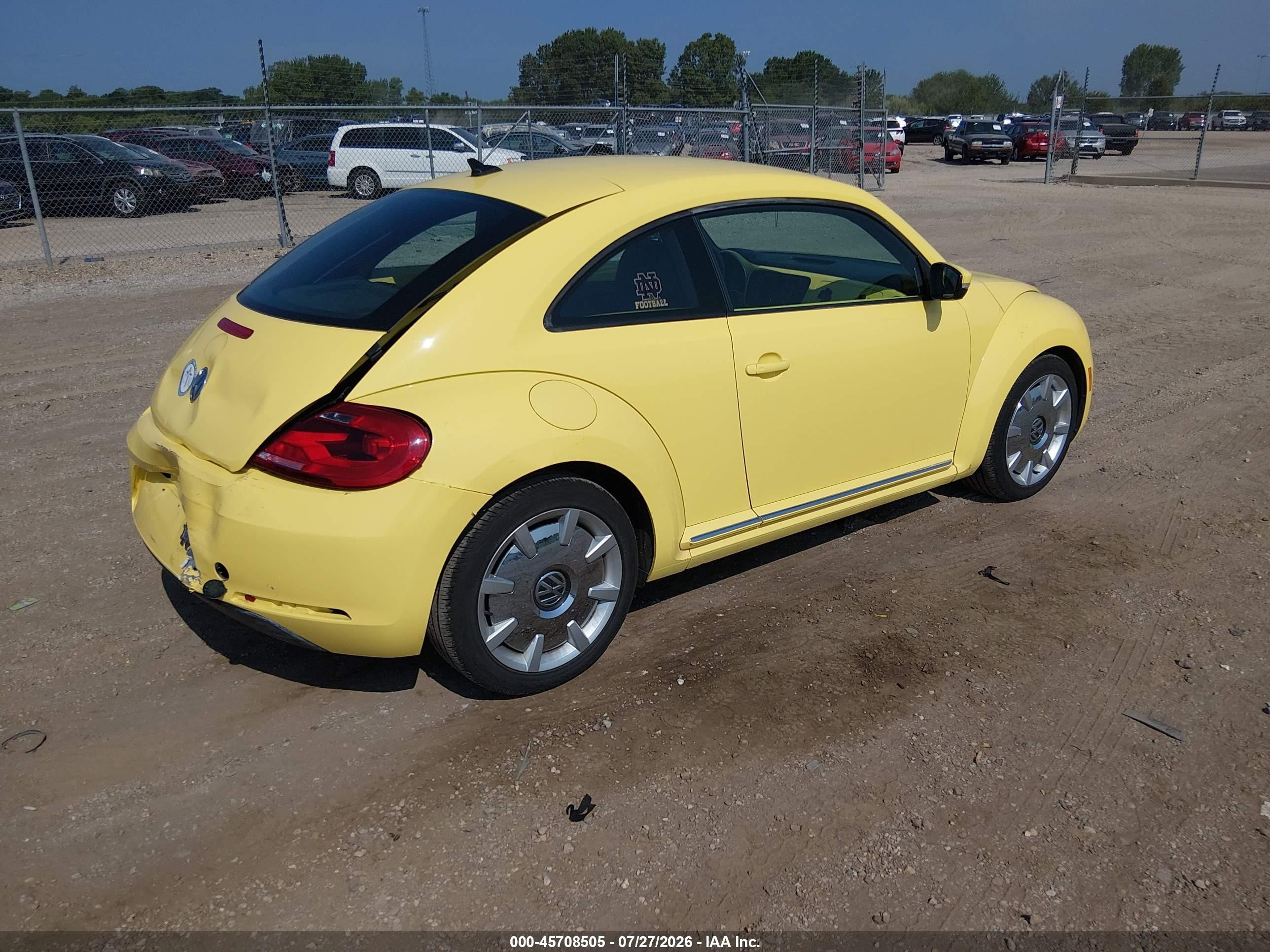 2012 Volkswagen Beetle 2.5l Yellow vin: 3VWJP7AT0CM603031