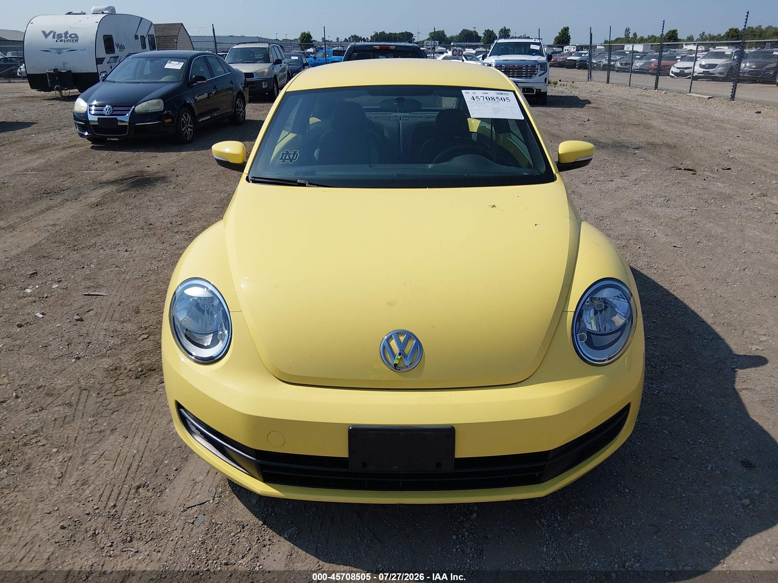 2012 Volkswagen Beetle 2.5l Yellow vin: 3VWJP7AT0CM603031