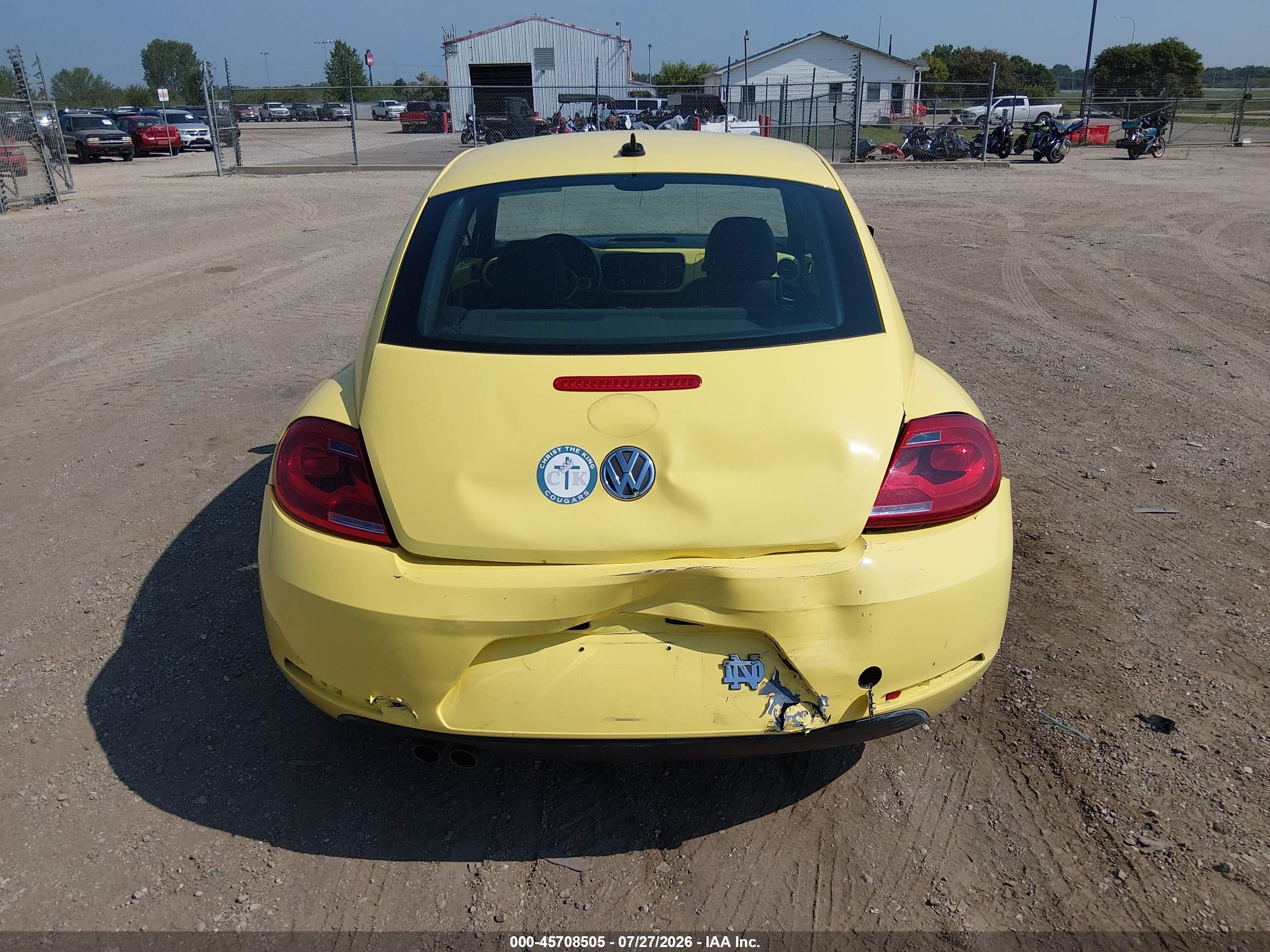2012 Volkswagen Beetle 2.5l Yellow vin: 3VWJP7AT0CM603031