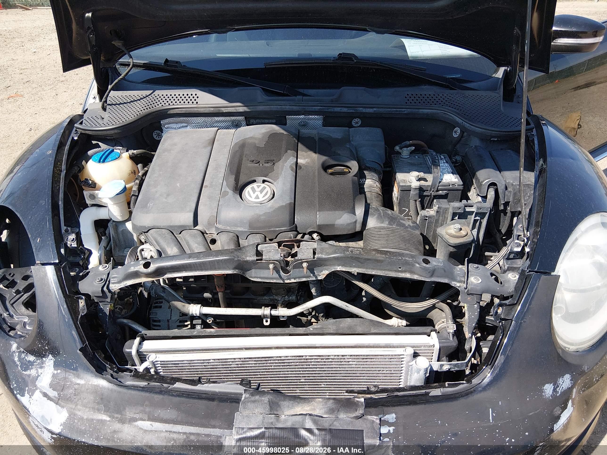 2012 Volkswagen Beetle 2.5l Черный vin: 3VWJP7AT0CM618998