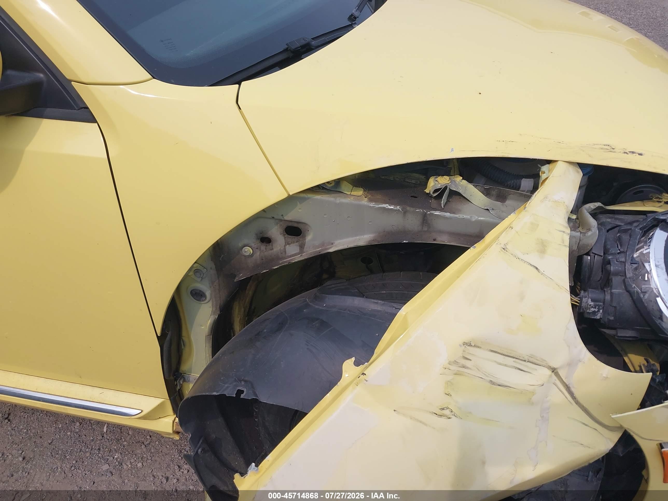 2014 Volkswagen Beetle 2.5l Yellow vin: 3VWJP7AT0EM610953