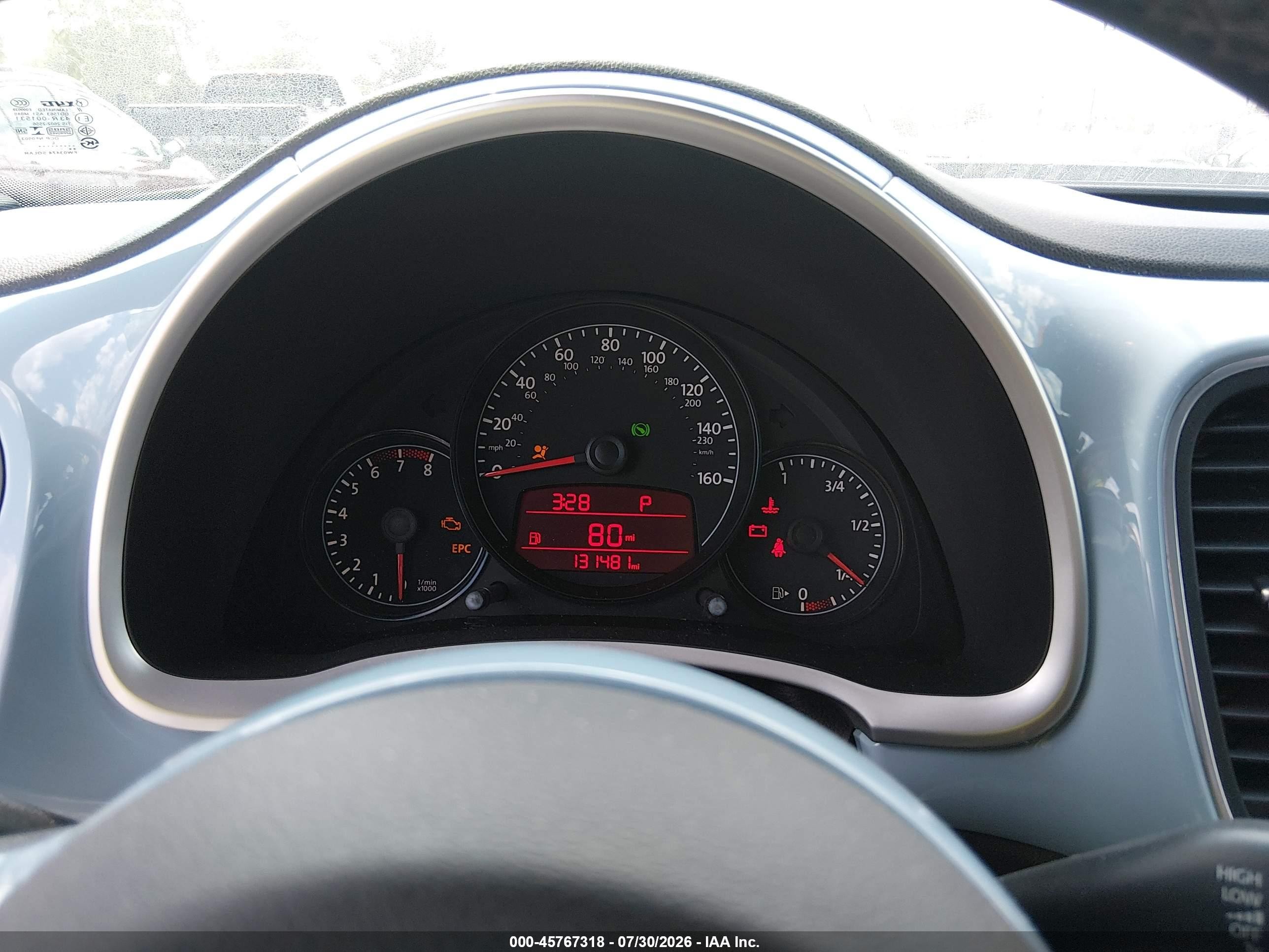 2012 Volkswagen Beetle 2.5l Light Blue vin: 3VWJP7AT1CM617214