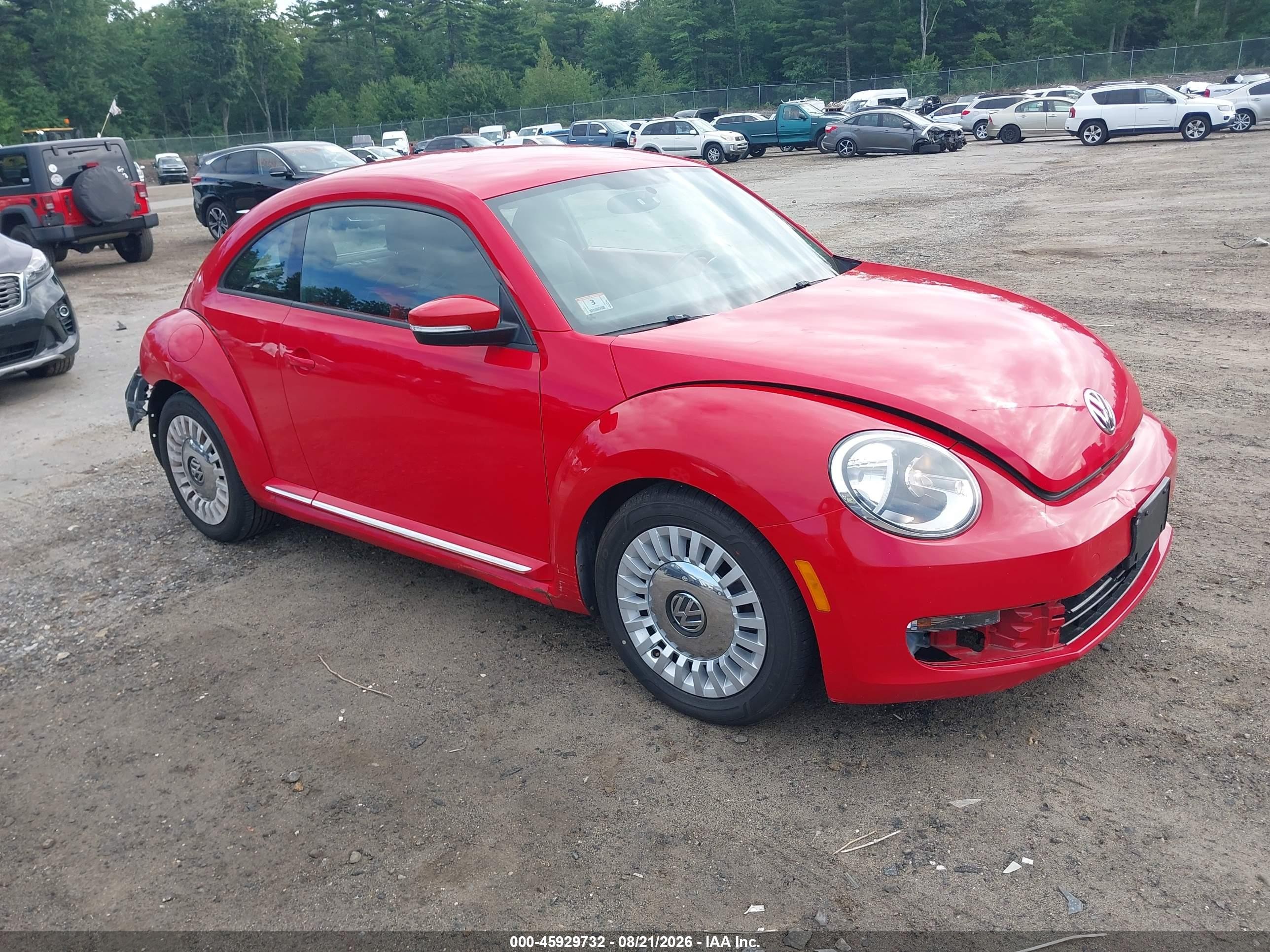 2013 Volkswagen Beetle 2.5l Red vin: 3VWJP7AT3DM680316