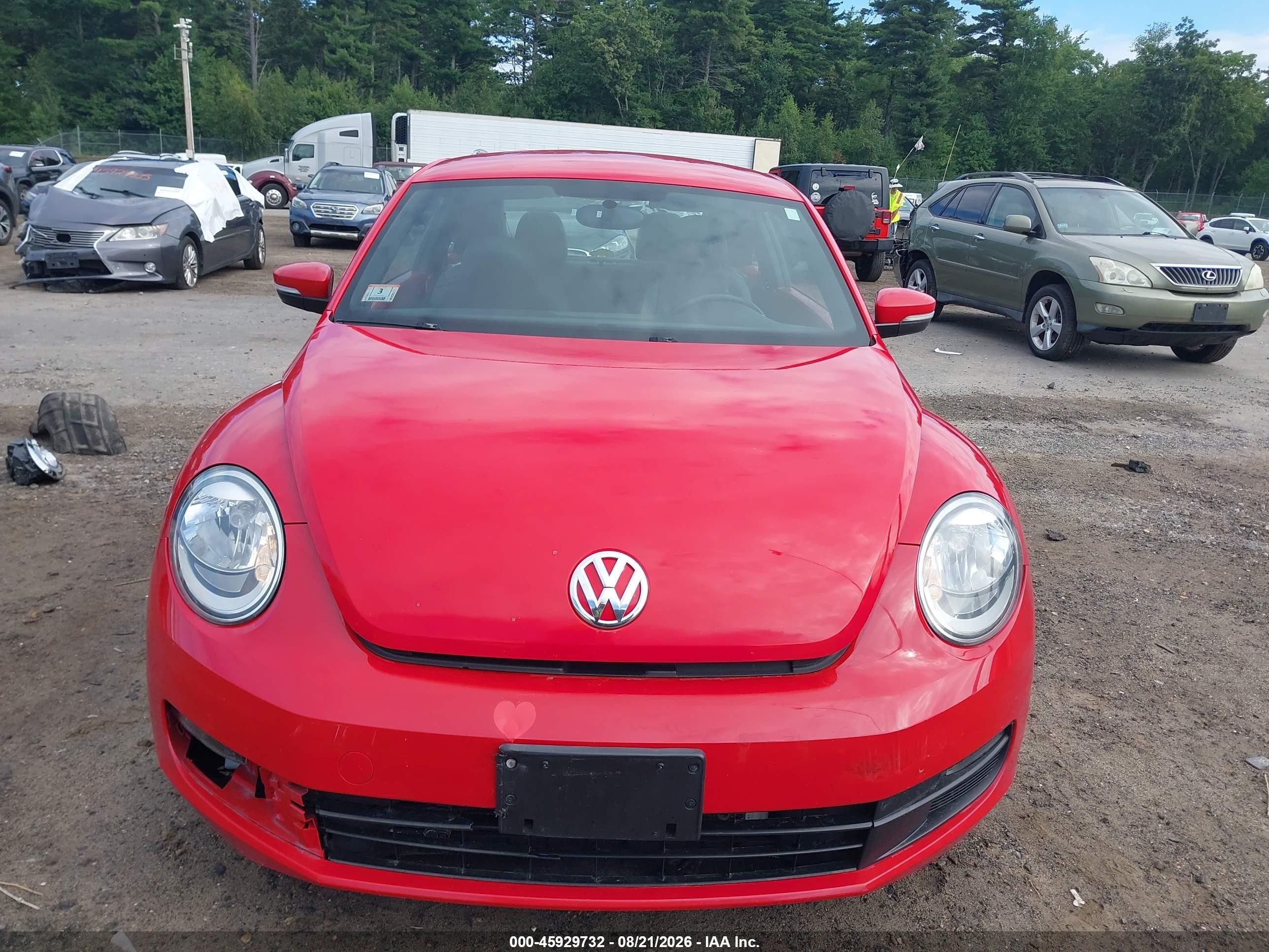 2013 Volkswagen Beetle 2.5l Red vin: 3VWJP7AT3DM680316