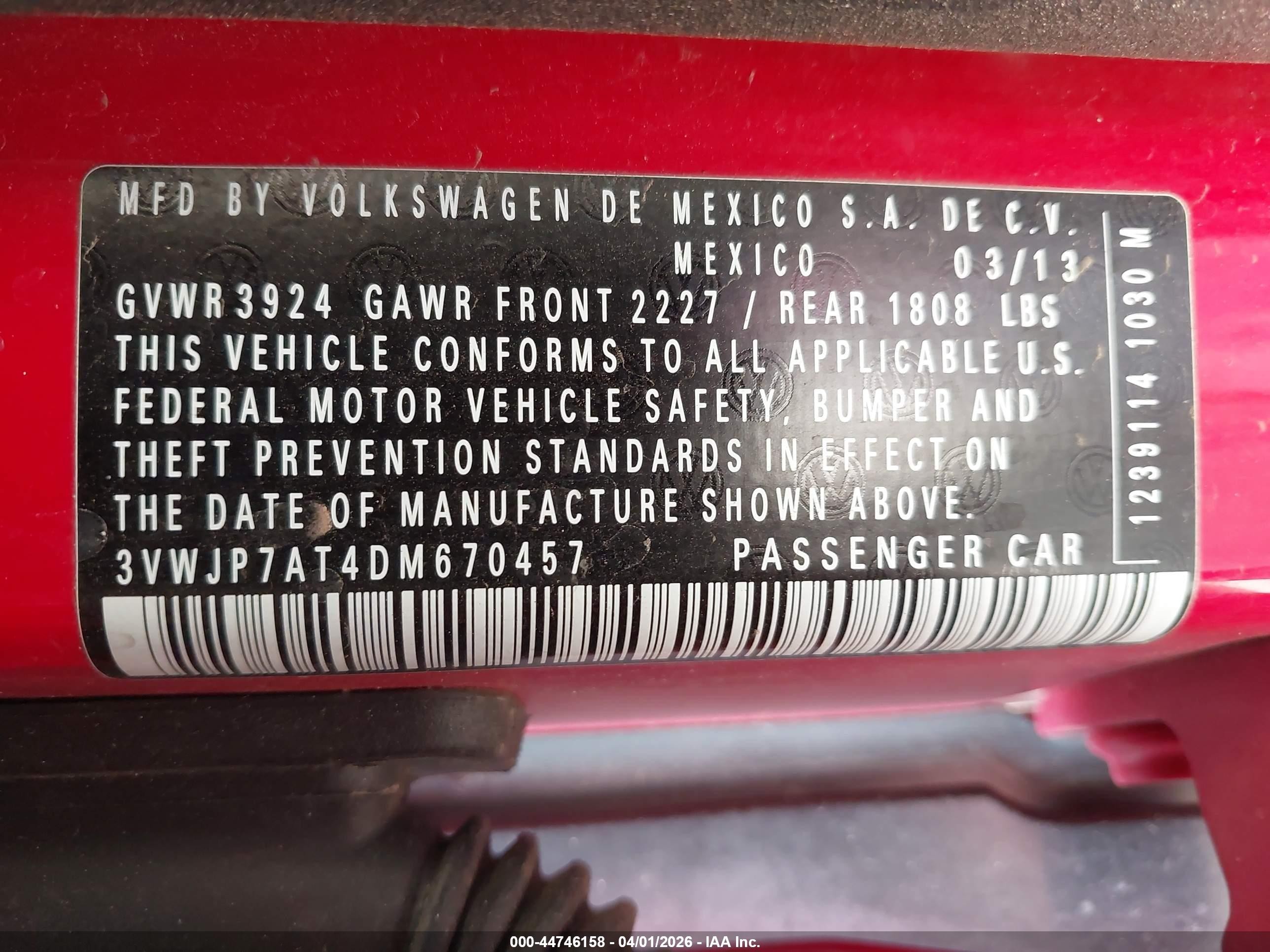 2013 Volkswagen Beetle 2.5l Red vin: 3VWJP7AT4DM670457
