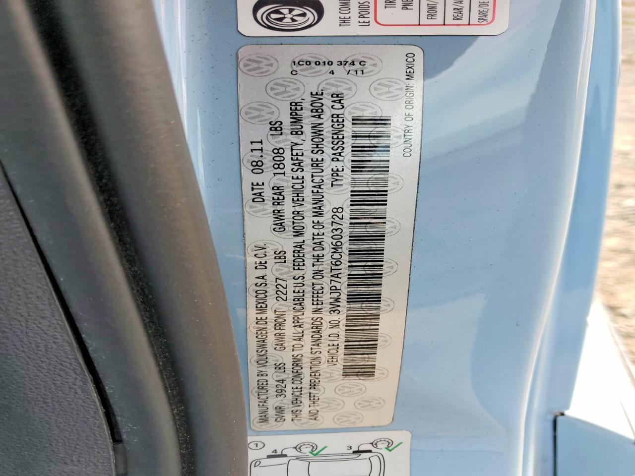 2012 Volkswagen Beetle Синий vin: 3VWJP7AT6CM603728