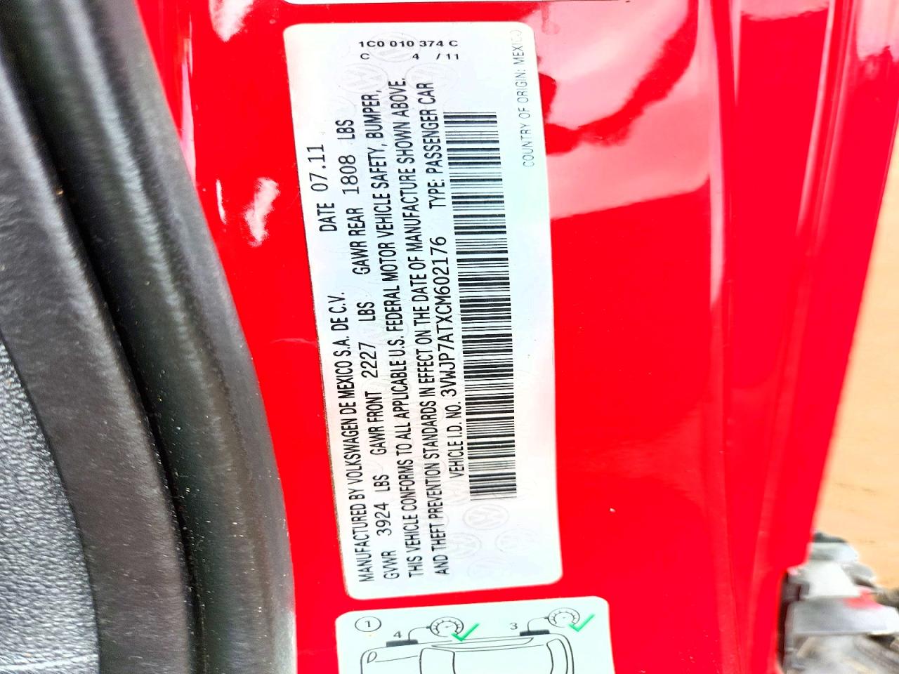 2012 Volkswagen Beetle Красный vin: 3VWJP7ATXCM602176