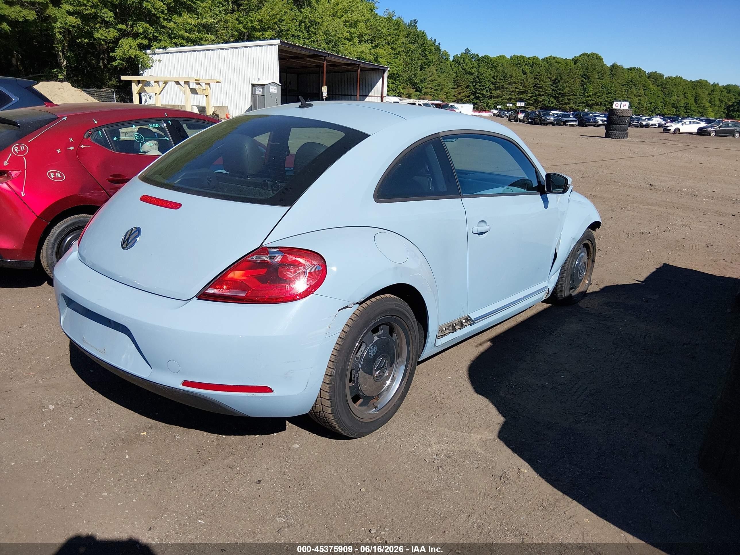 2012 Volkswagen Beetle 2.5l Light Blue vin: 3VWJP7ATXCM613520