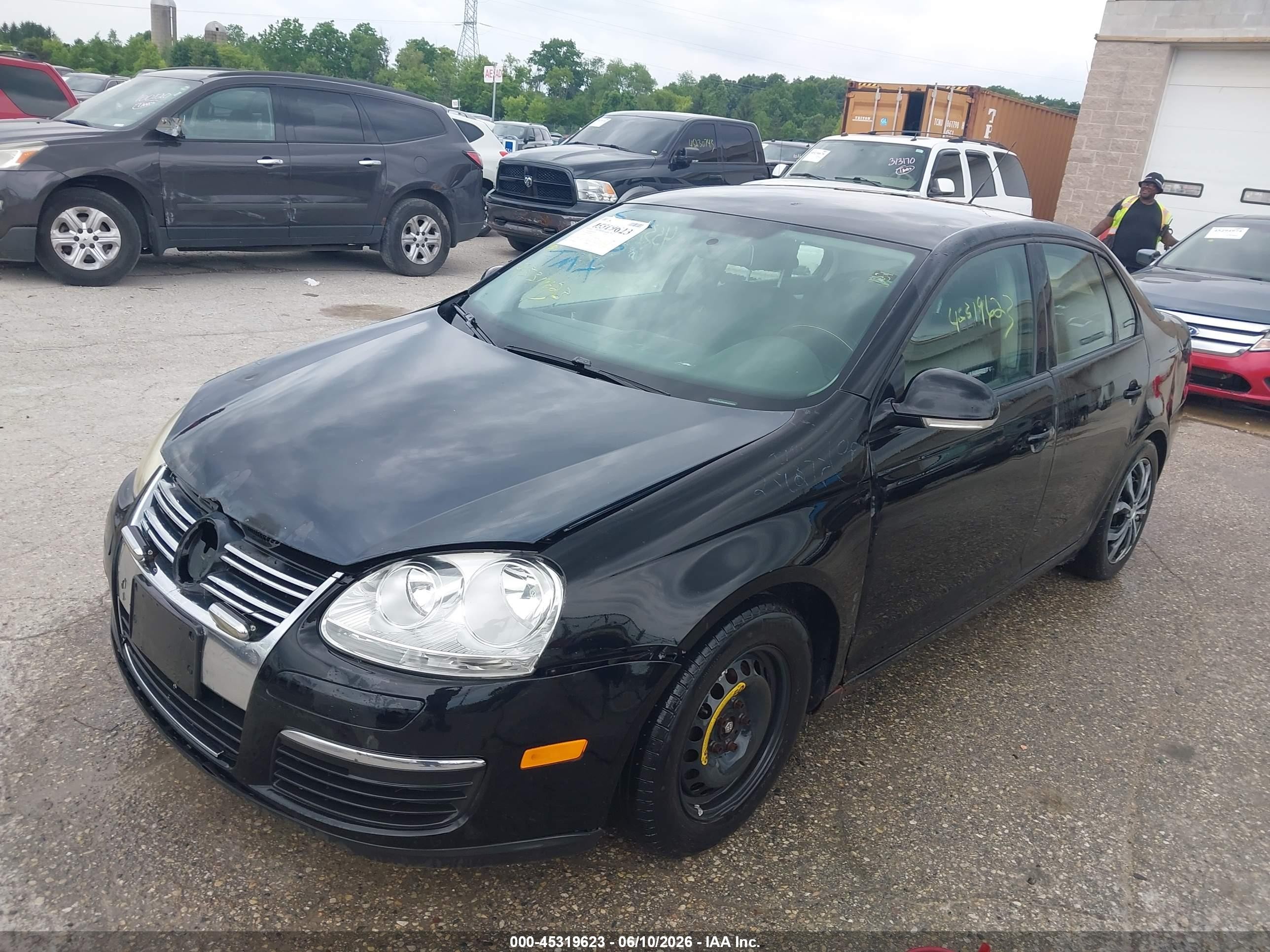 2010 Volkswagen Jetta S Black vin: 3VWJX7AJ9AM023904