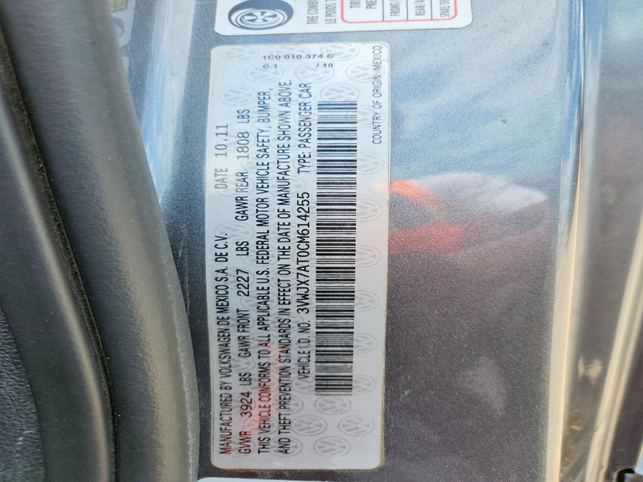 2012 Volkswagen Beetle Серый vin: 3VWJX7AT0CM614255