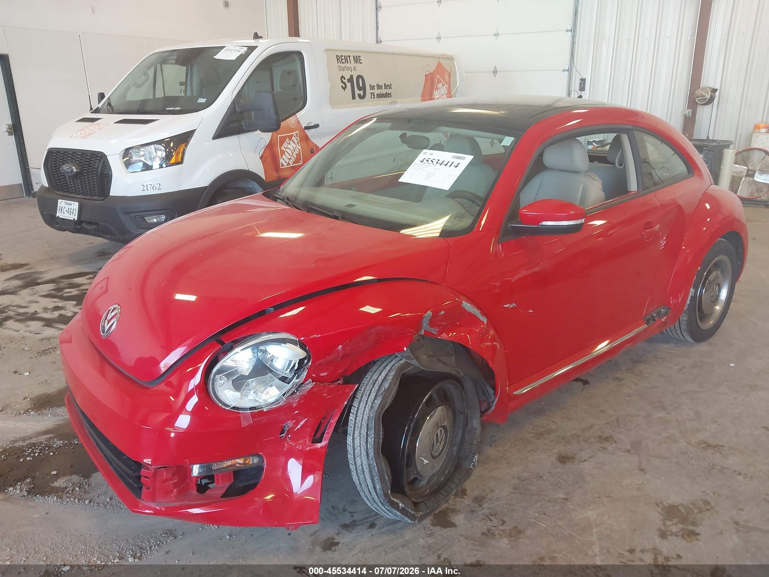 2013 Volkswagen Beetle 2.5l Red vin: 3VWJX7AT0DM614273