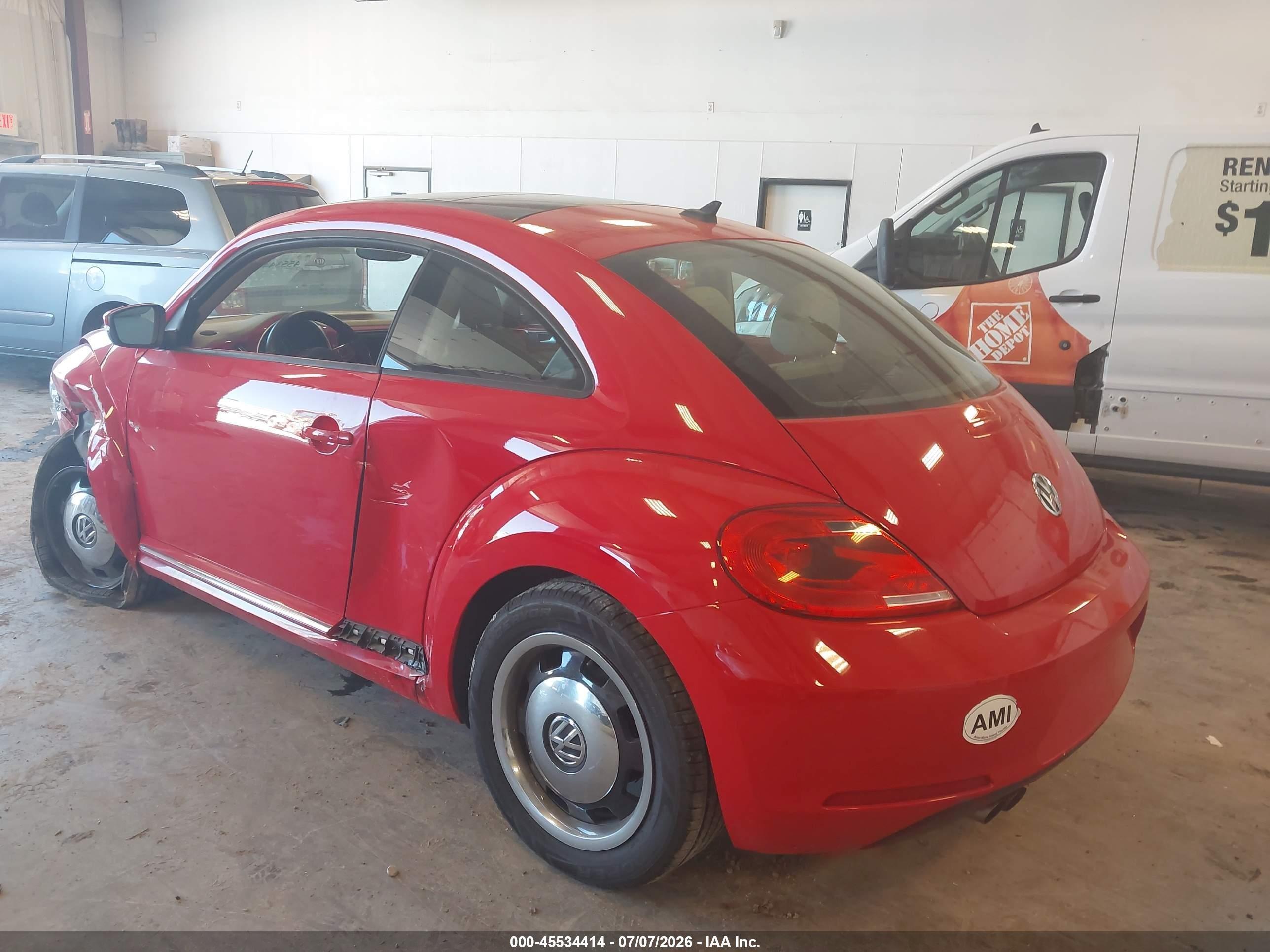 2013 Volkswagen Beetle 2.5l Red vin: 3VWJX7AT0DM614273