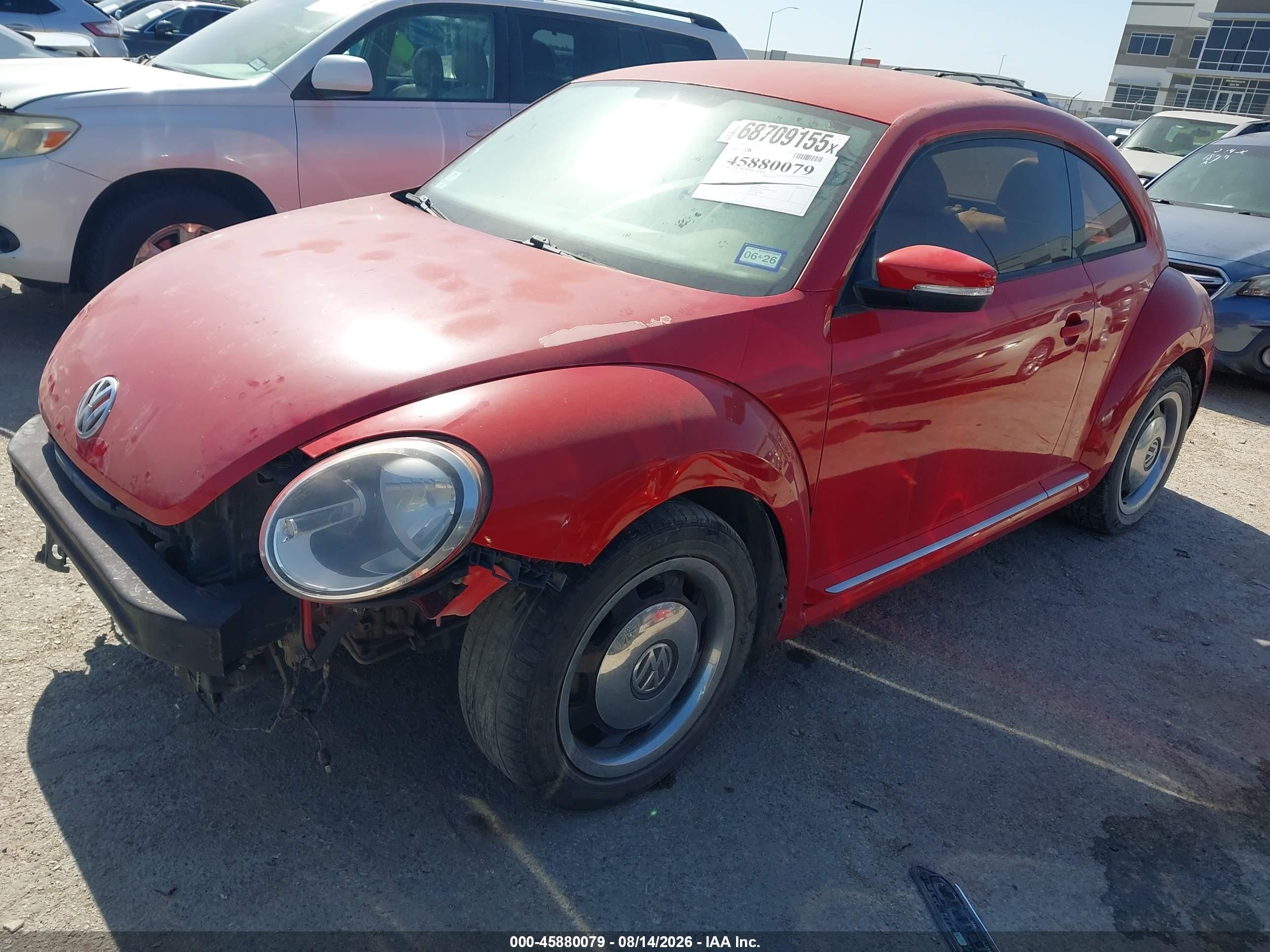 2013 Volkswagen Beetle 2.5l Red vin: 3VWJX7AT1DM647119